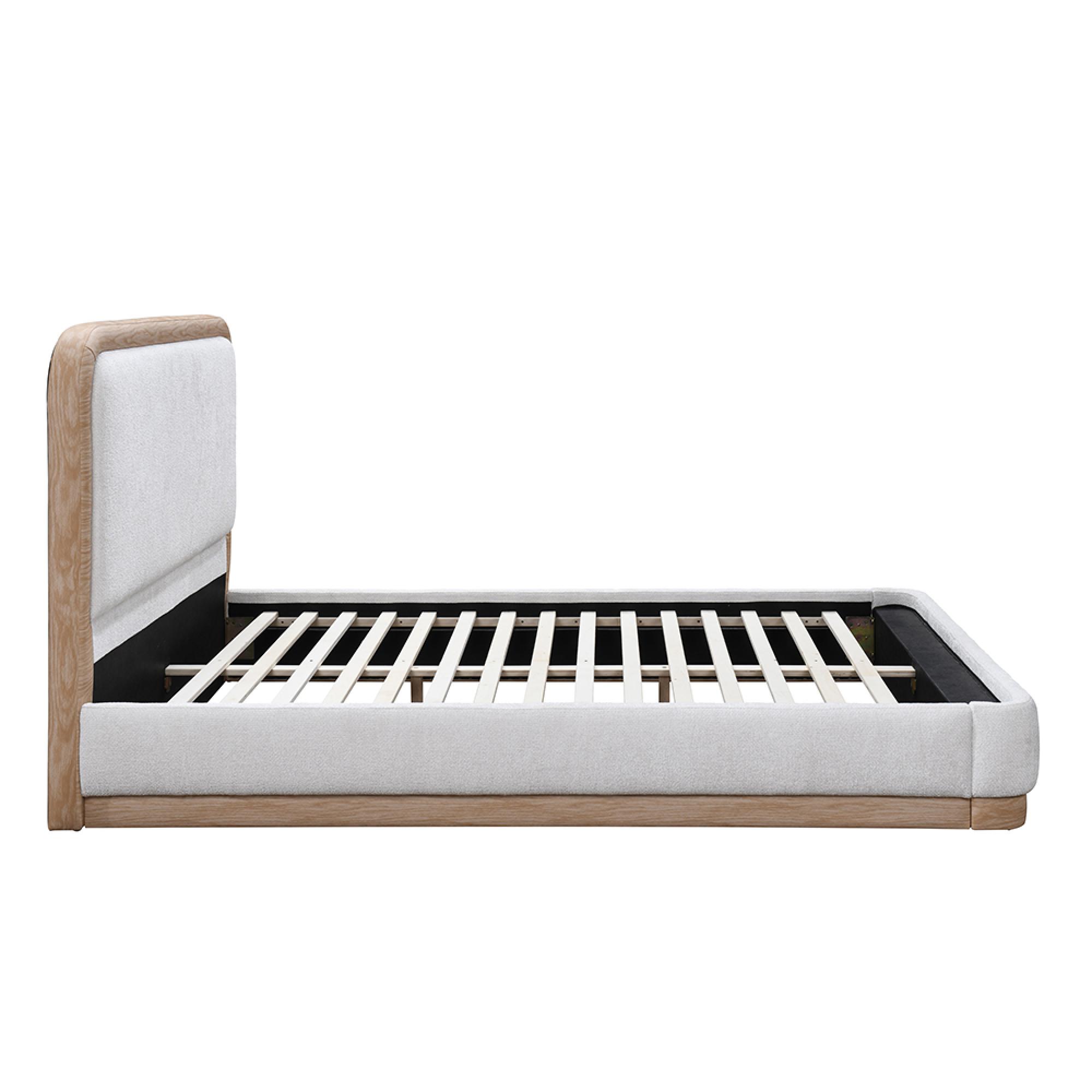 Girona Bed - White Fabric - Sizes Available