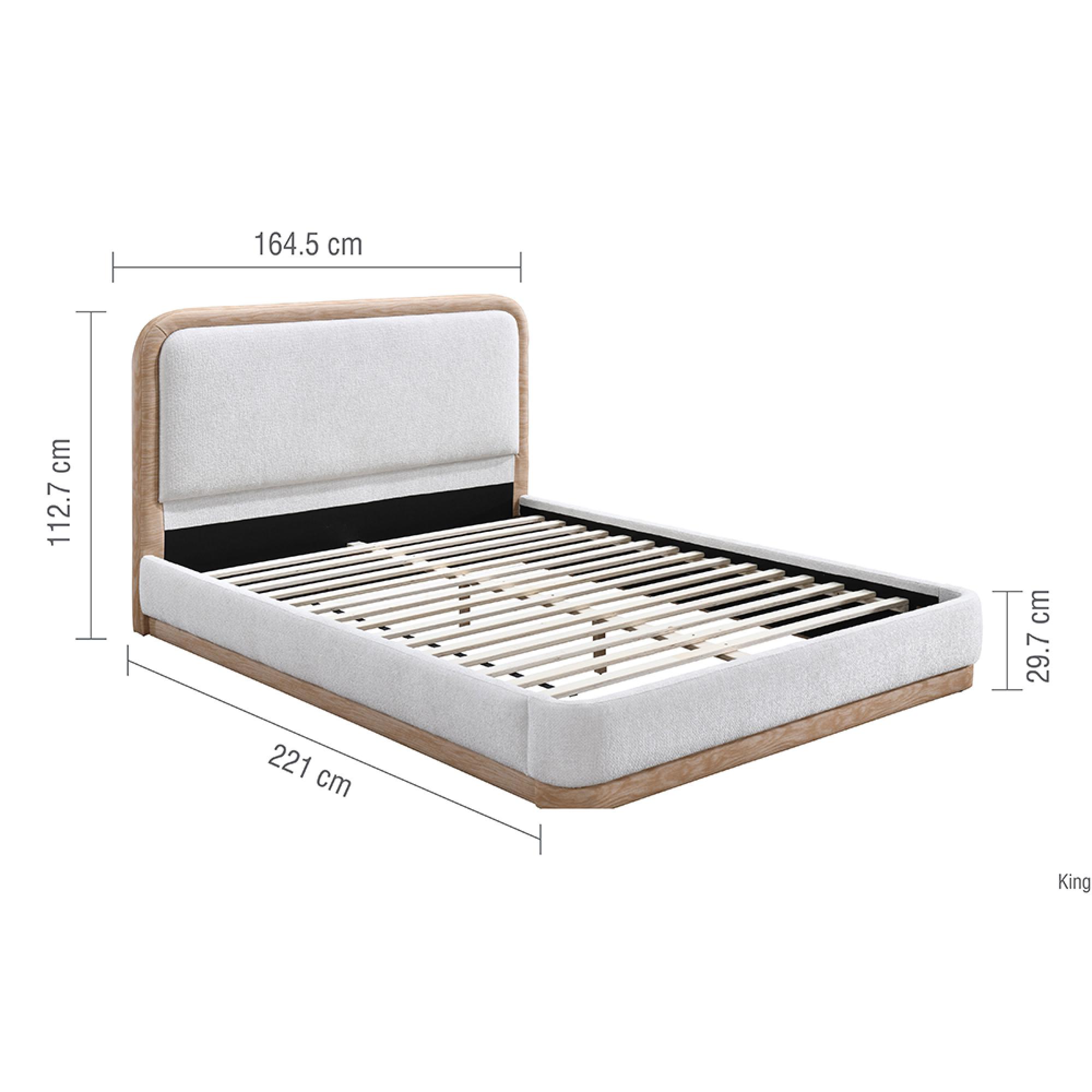 Girona Bed - White Fabric - Sizes Available