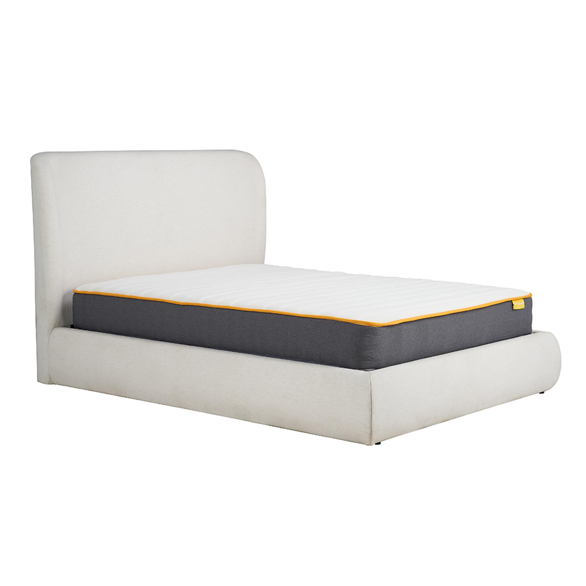 Lanis Ottoman Storage Bed - Cream Linen Fabric - Sizes Available