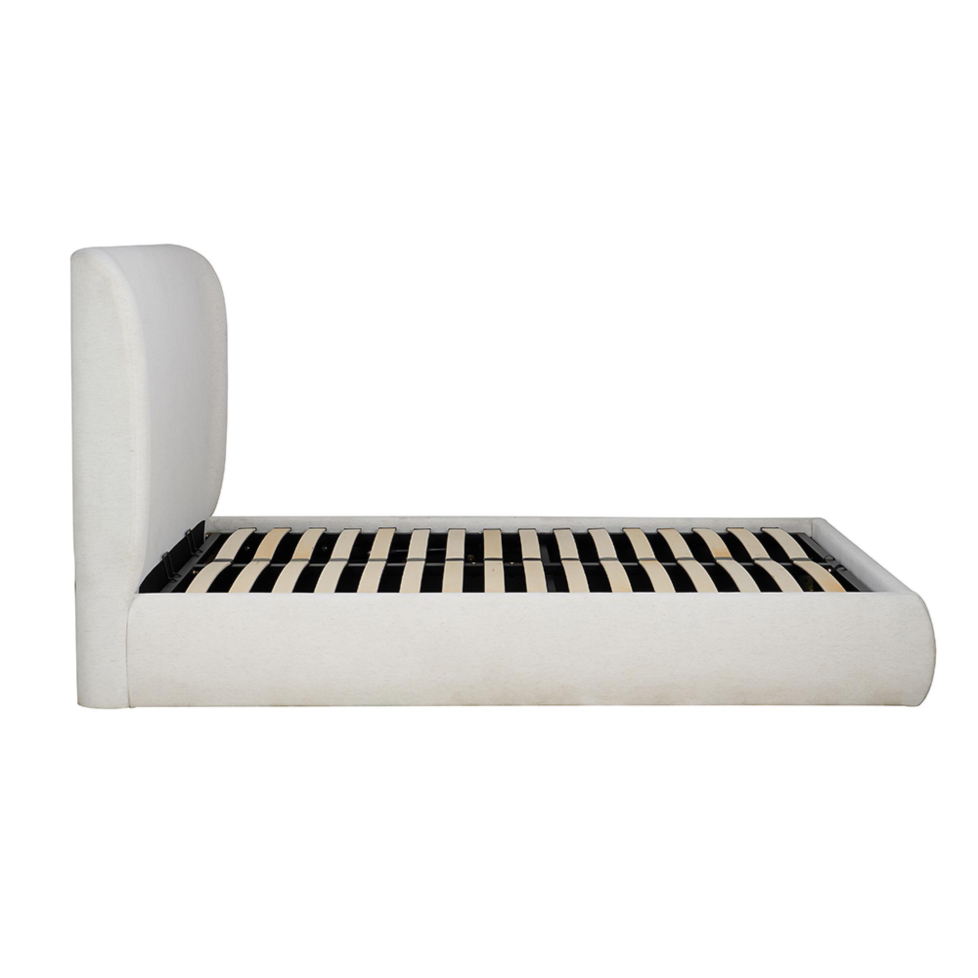 Lanis Ottoman Storage Bed - Cream Linen Fabric - Sizes Available