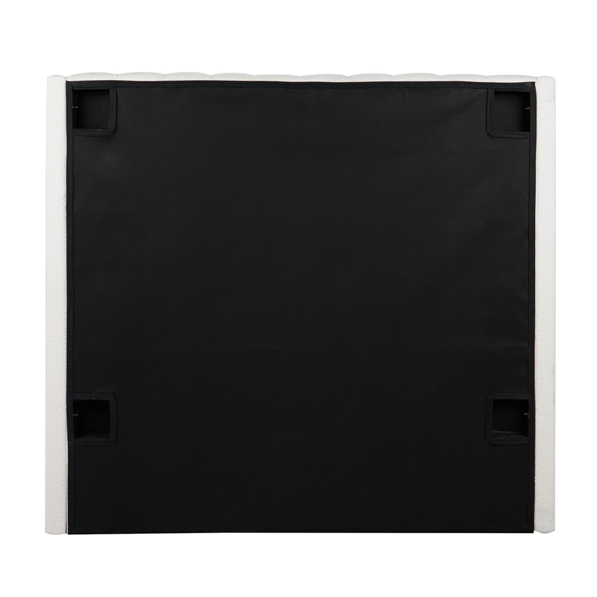 Maisey Ottoman Storage Bed - White Boucle Fabric - Sizes Available