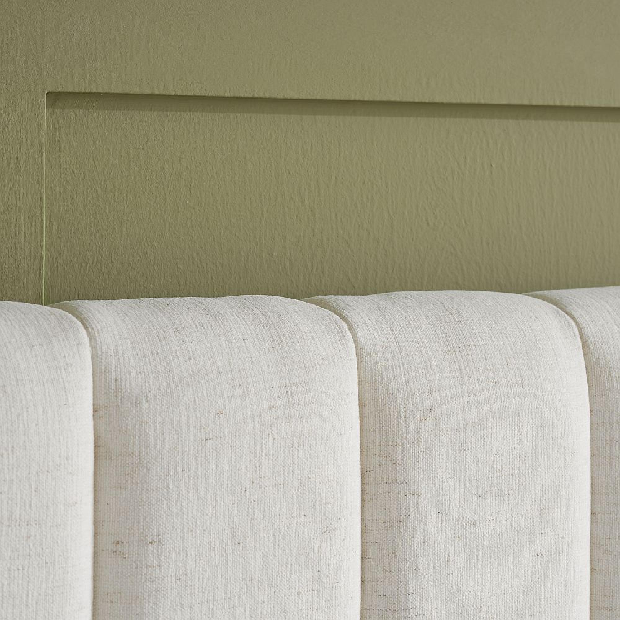 Maisey Ottoman Storage Bed - White Linen Fabric - Sizes Available