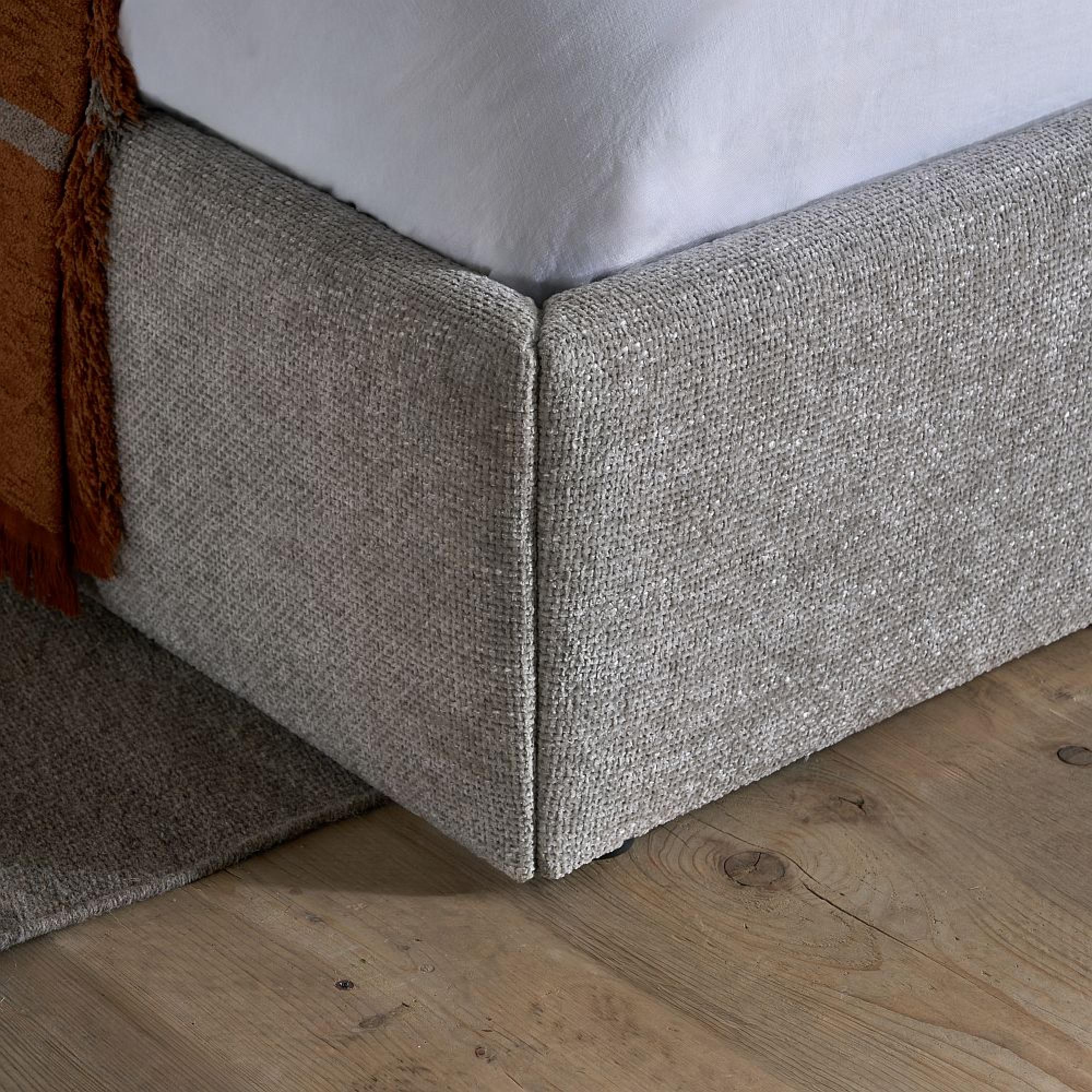 Milan Bed - Grey Fabric - Sizes Available