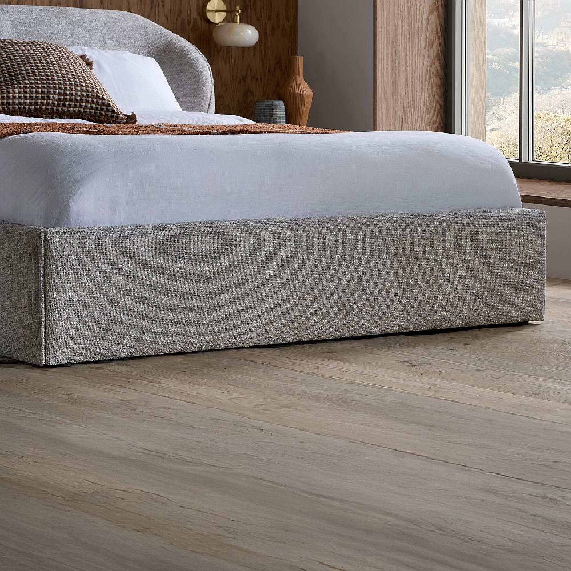 Milan Bed - Grey Fabric - Sizes Available