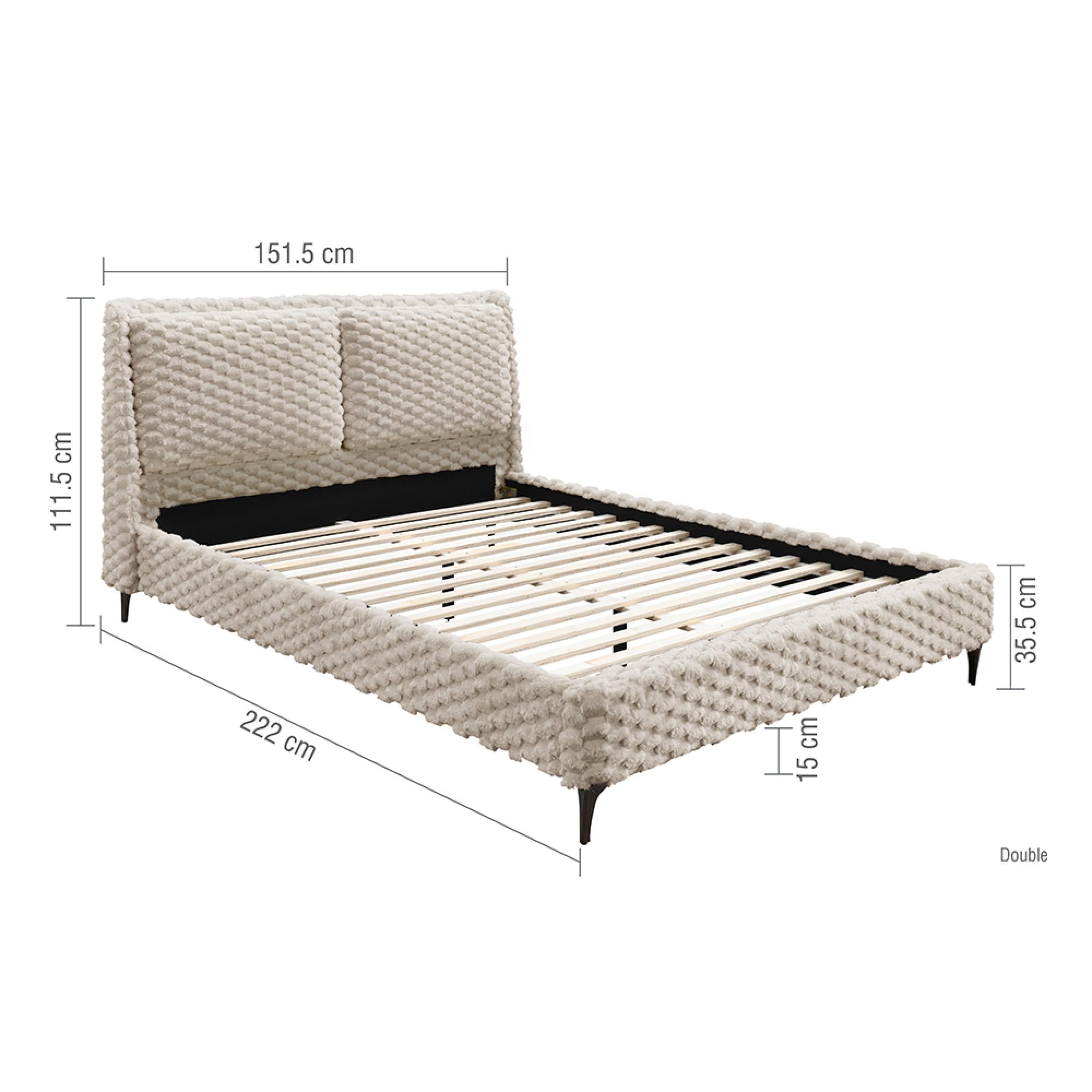 Tilly Bed - White Fabric - Sizes Available