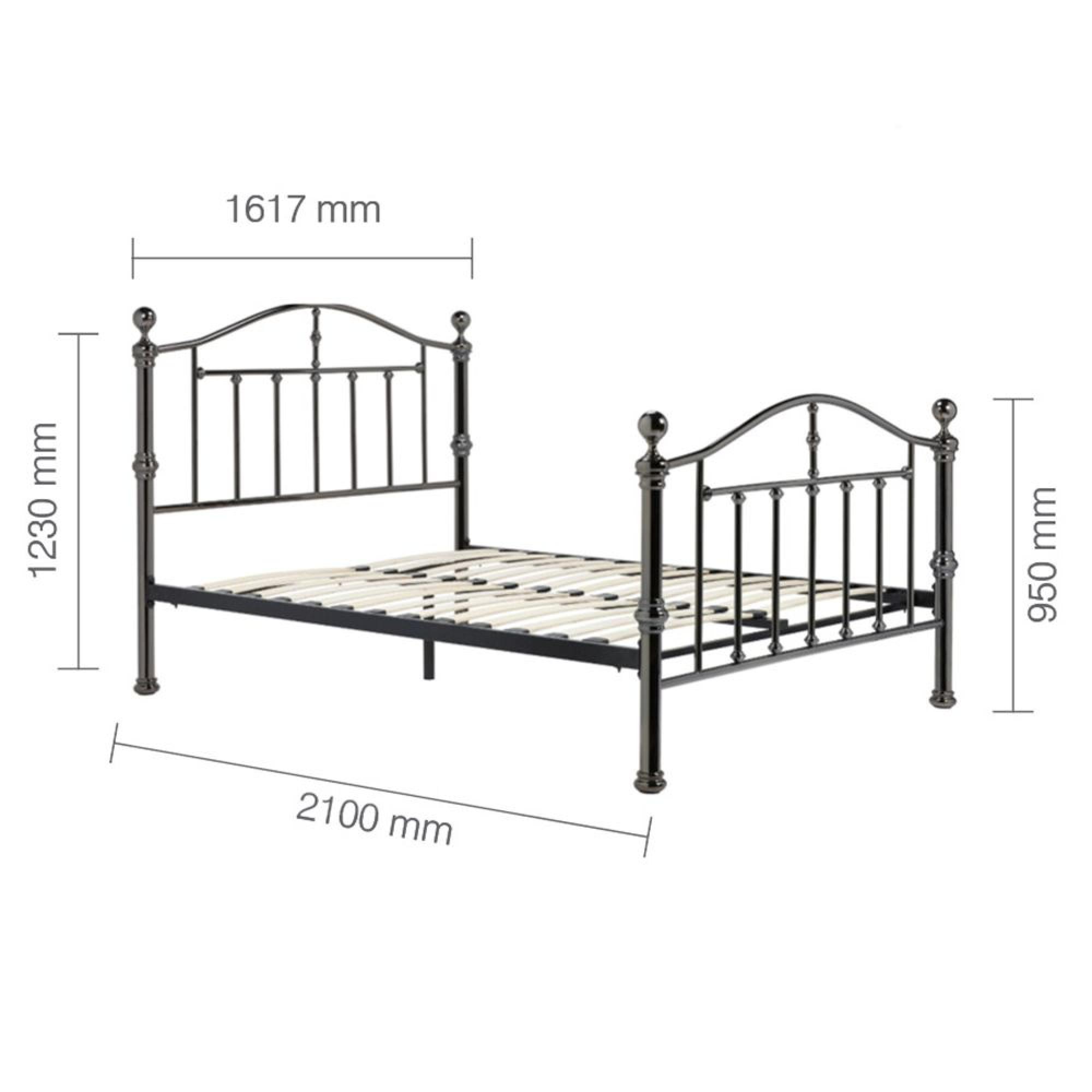 Victoria Bed - Silver Metal - Sizes Available