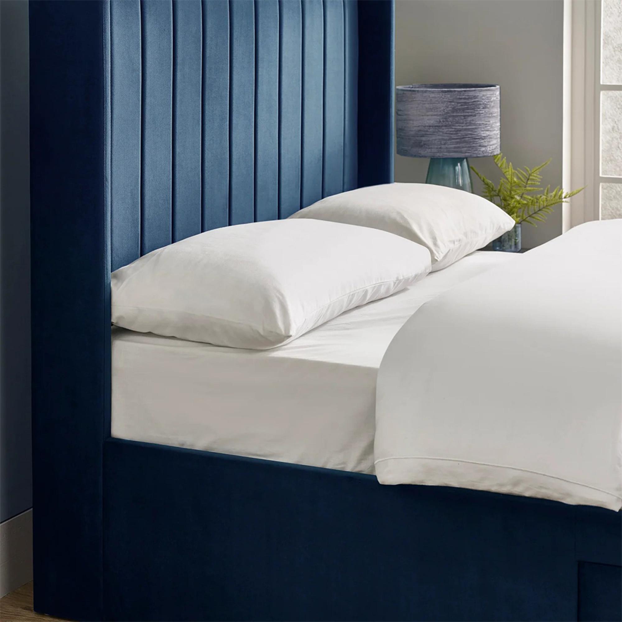 Leila Bed - Royal Blue Fabric - Sizes Available