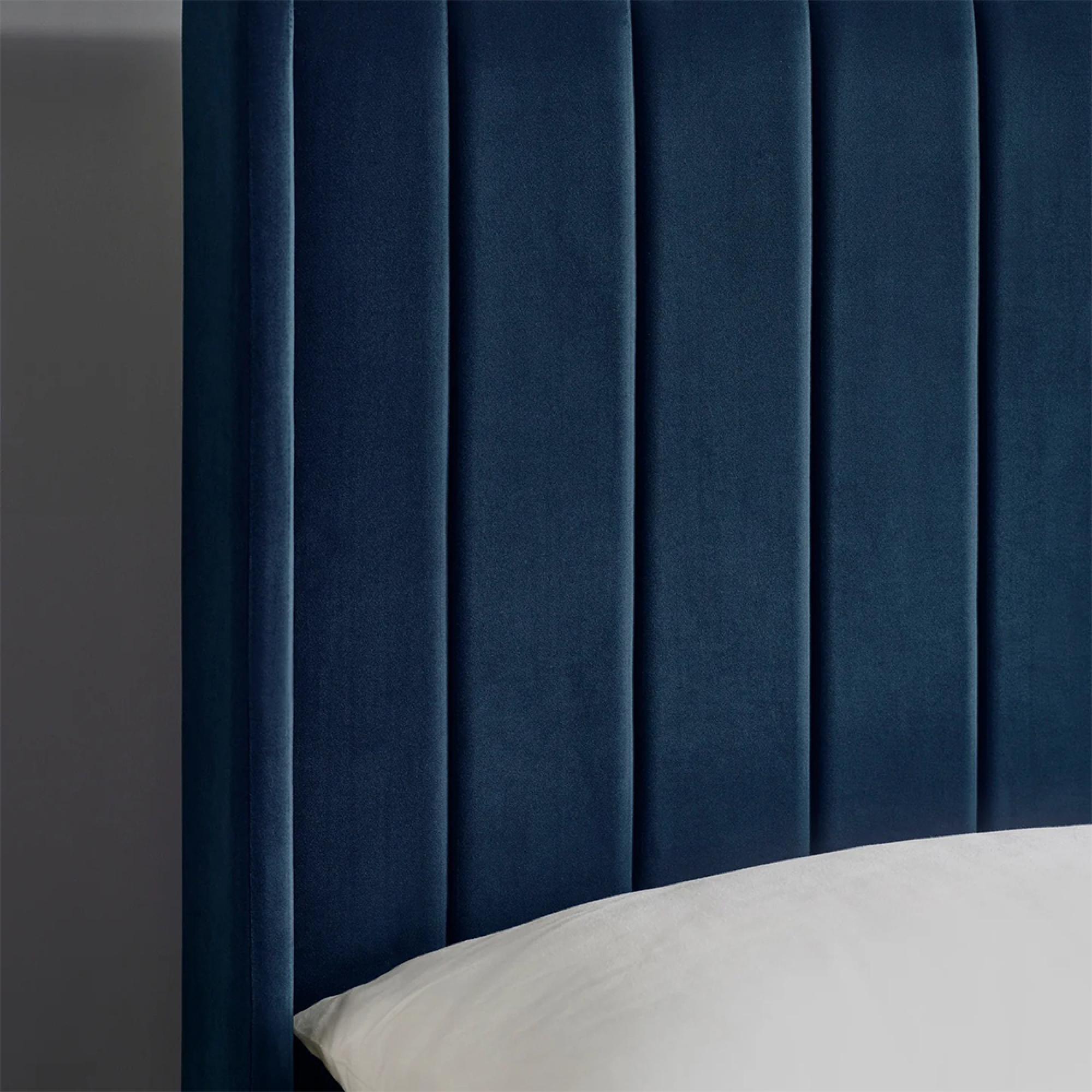 Leila Bed - Royal Blue Fabric - Sizes Available