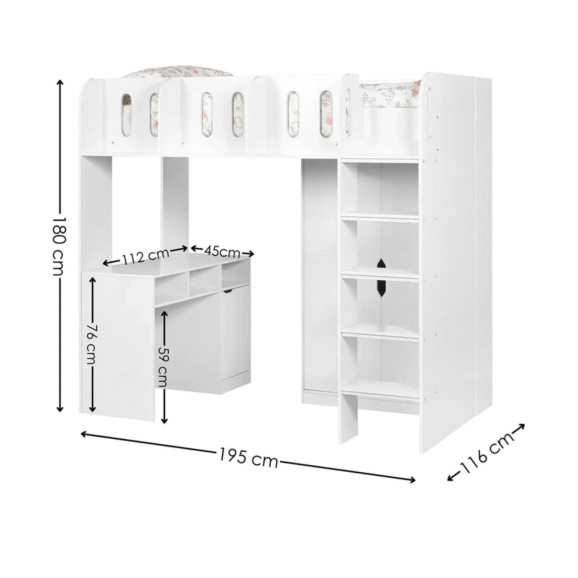Vision Highsleeper Bed - White