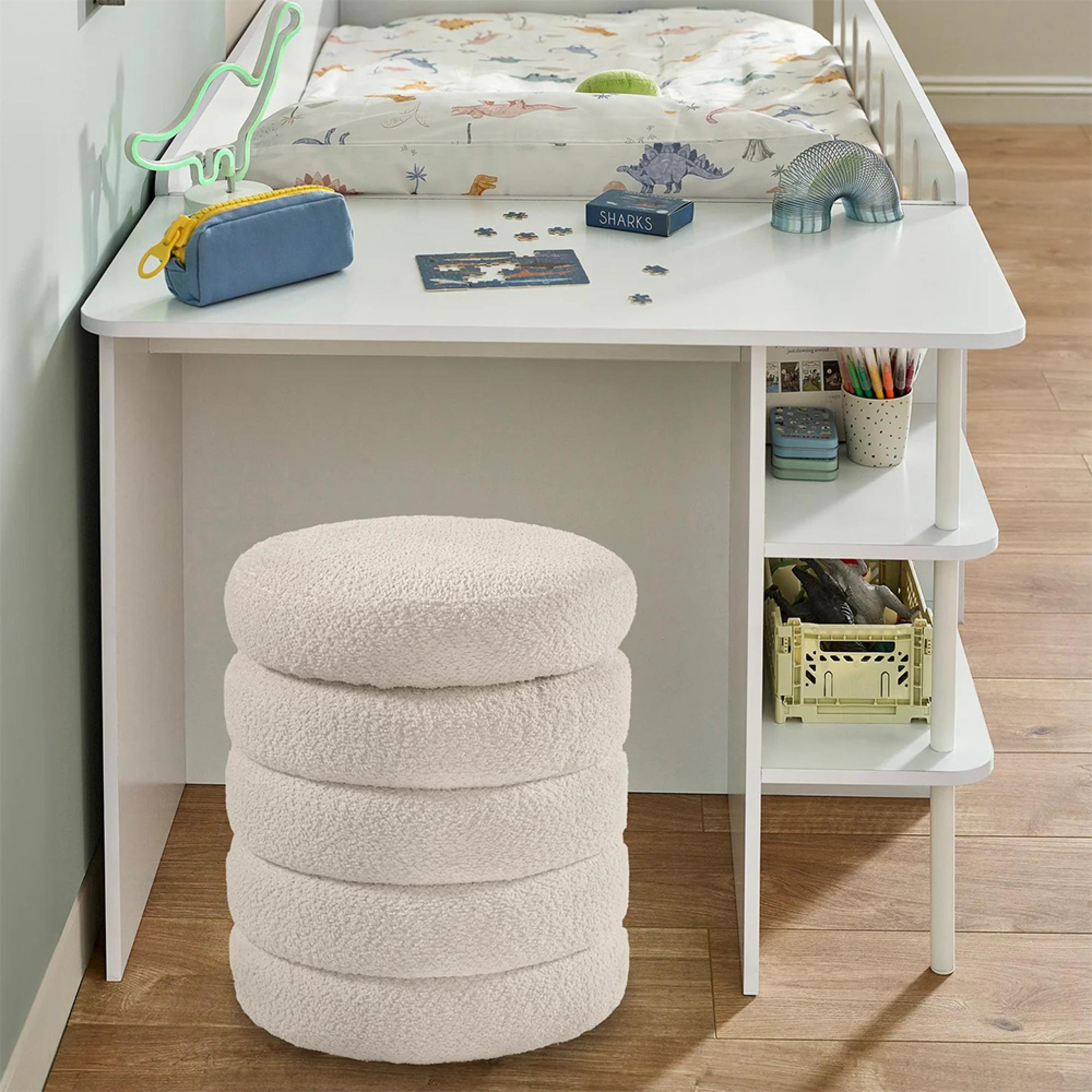 Vision Lowsleeper Bed - with Desk - White