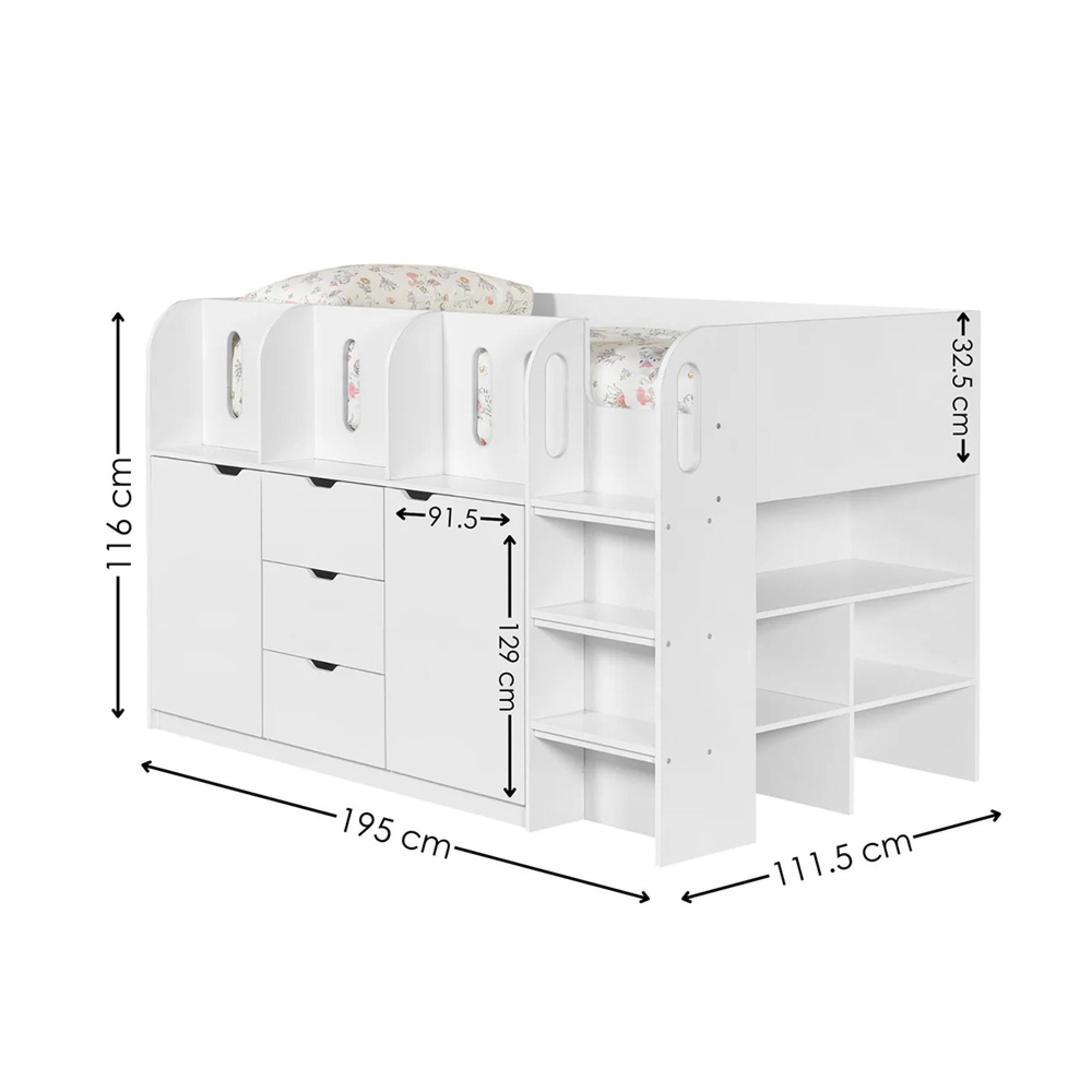 Vision Midsleeper Bed - White