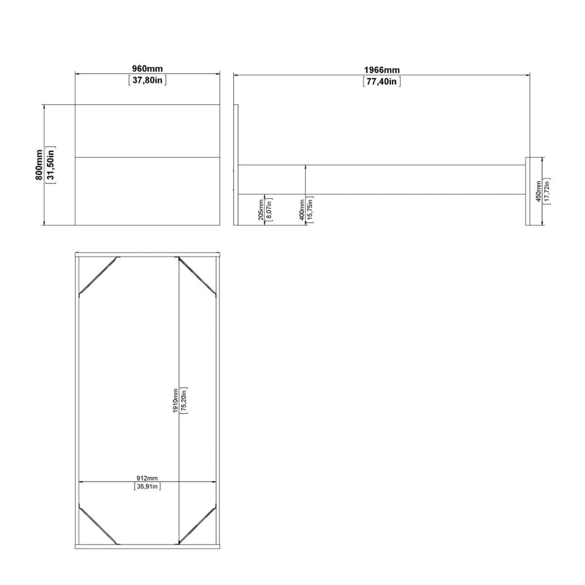 Naia Bed - 3ft Single - White Gloss
