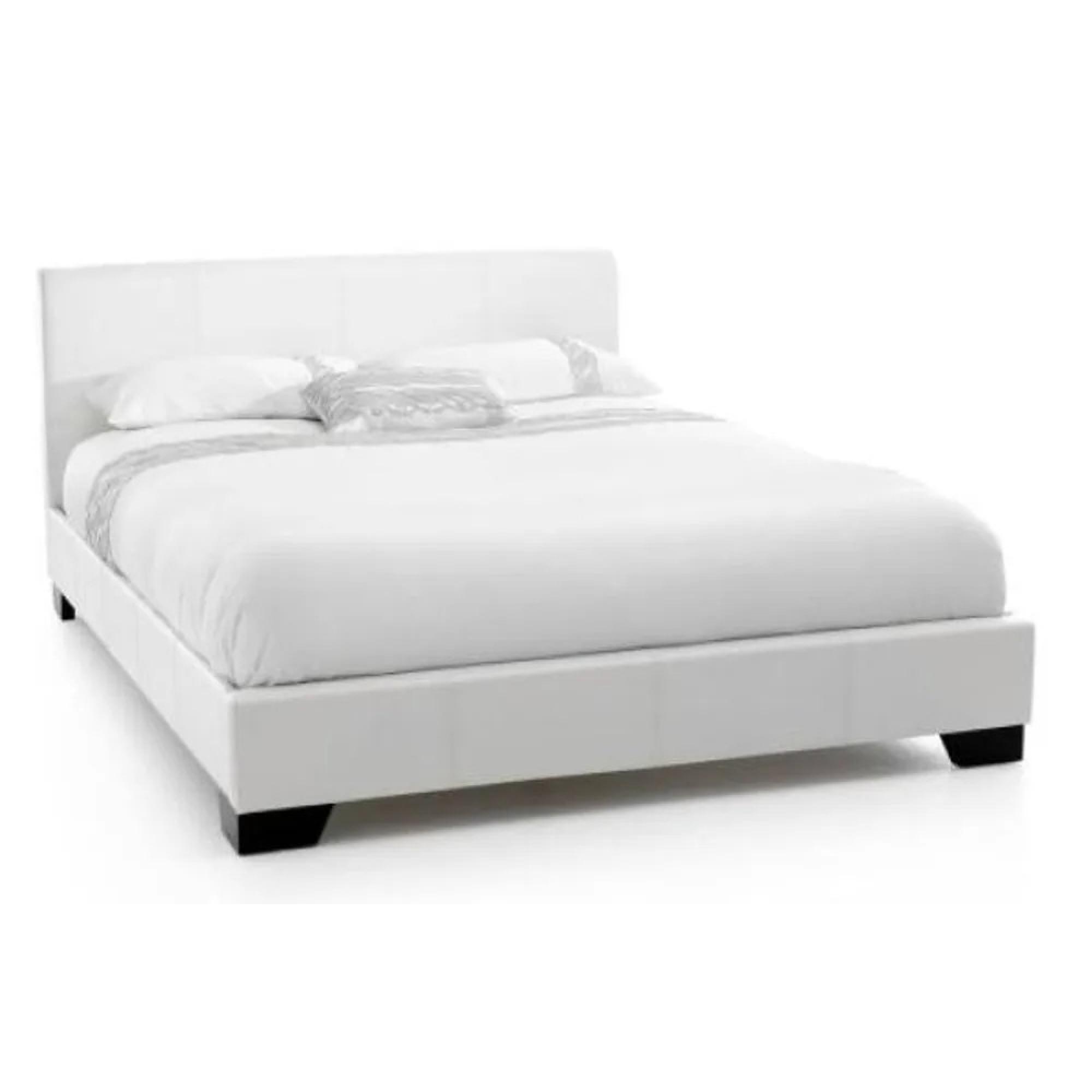Clearance - Parma Bed - 4ft 6in Double - White Faux Leather - B112