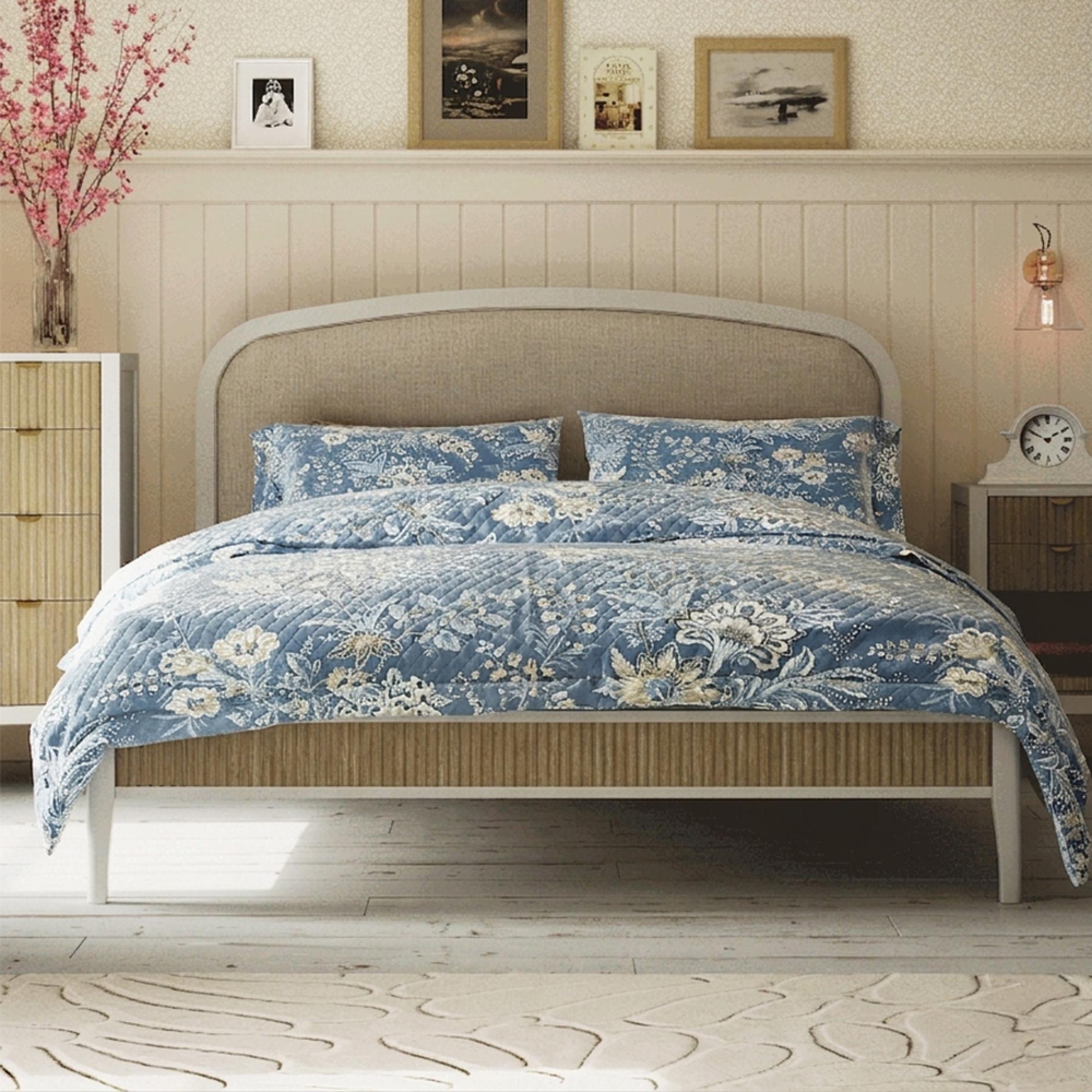 Abbeydale Bed - Soft Natural Painted and Fabric - Variation Available
