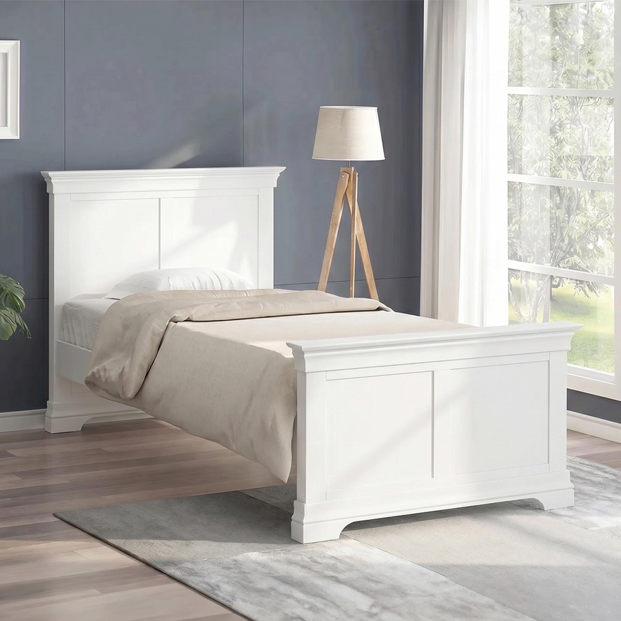 Paisley Bed - High Foot End - White Painted - Sizes Available