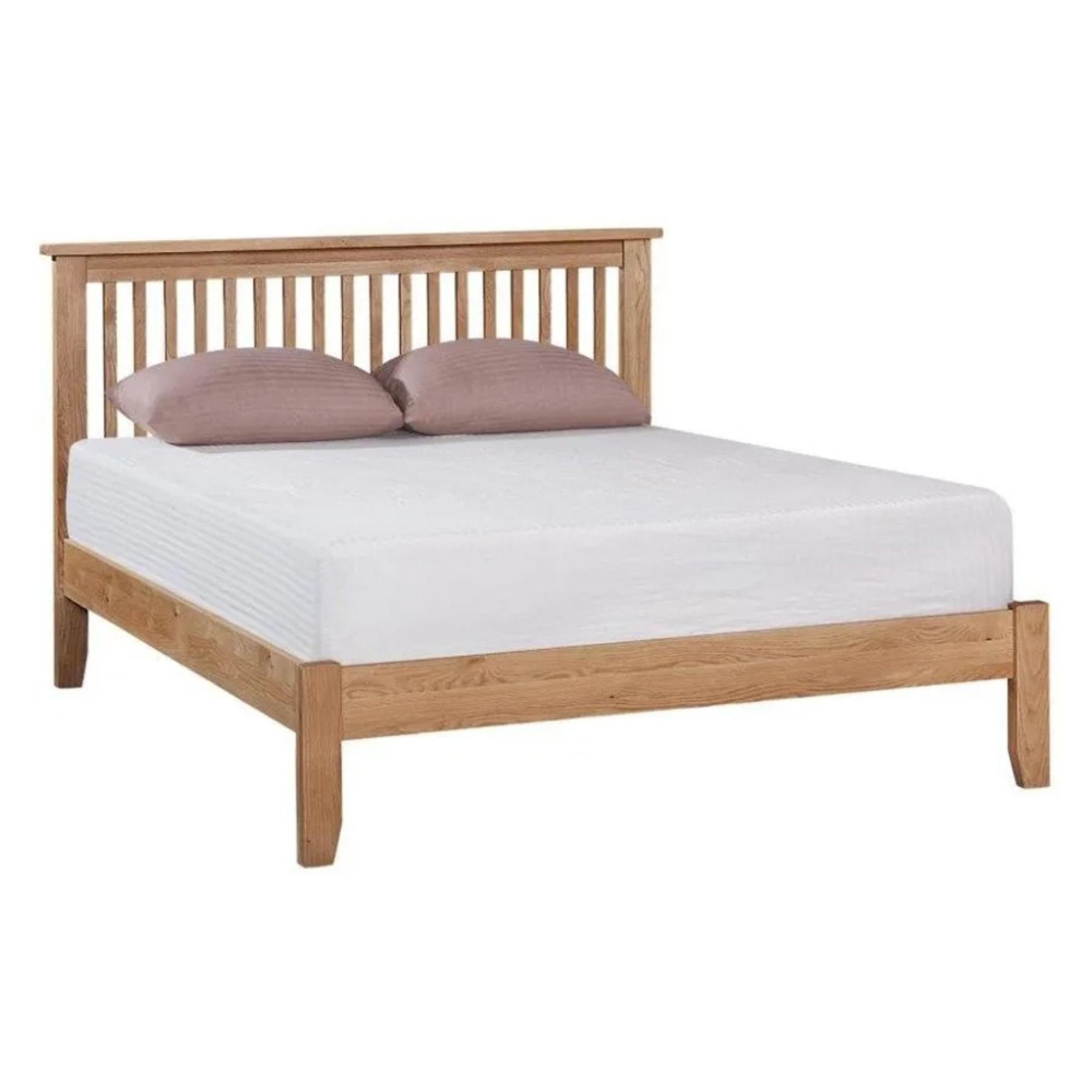 Appleby Bed - Low Foot End - Slatted Headboard - Petite Oak - Sizes Available