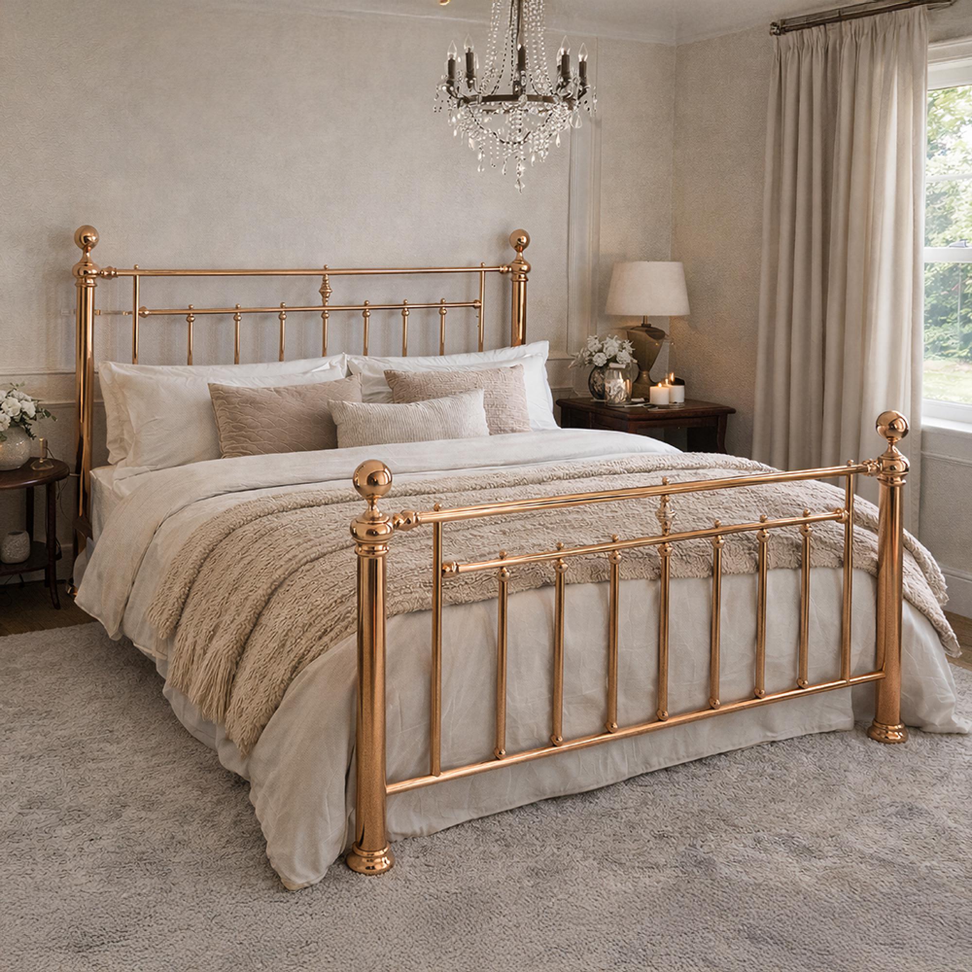 Alexander Bed - Rose Gold Metal - Sizes Available