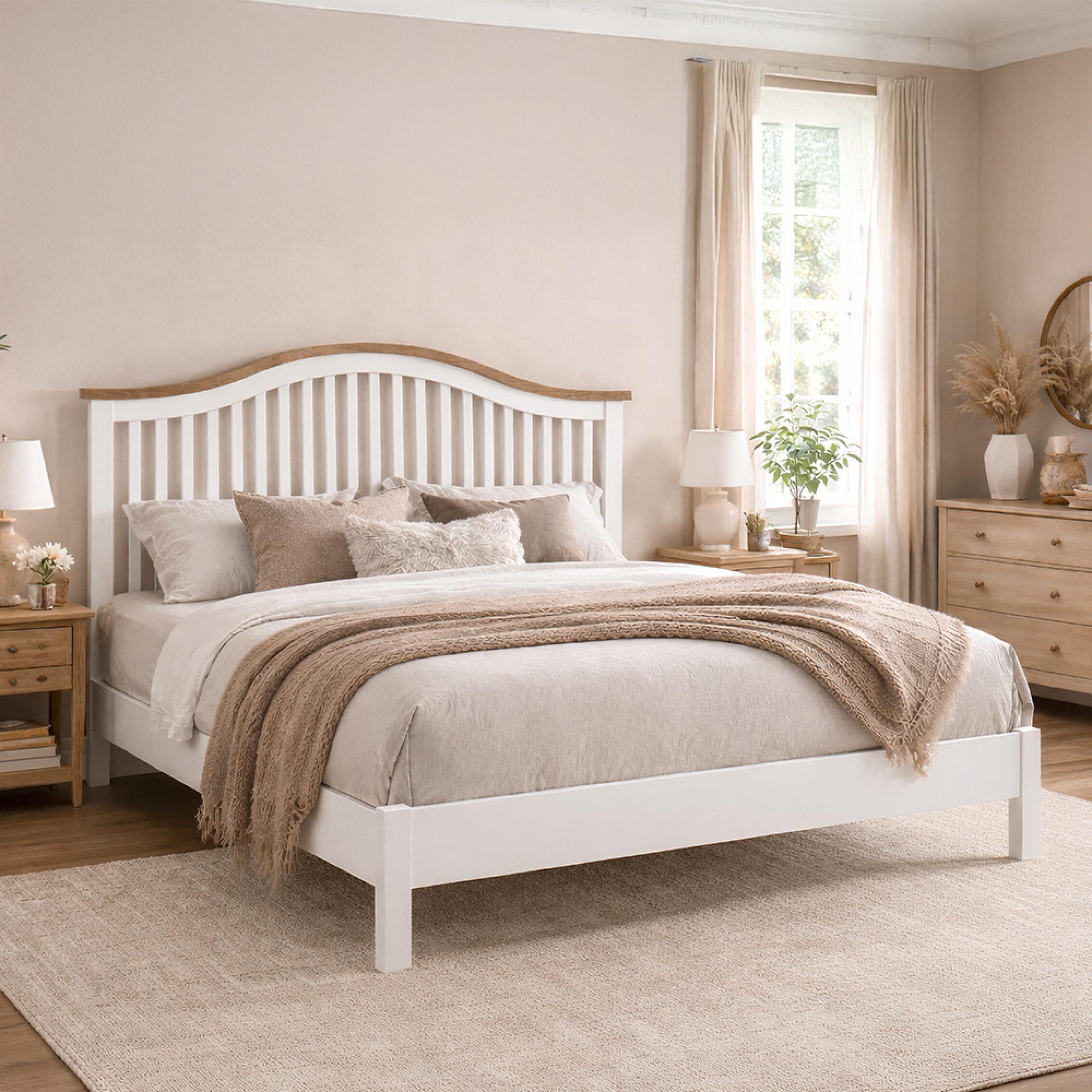 Chester Bed - Oak and White - Sizes Available