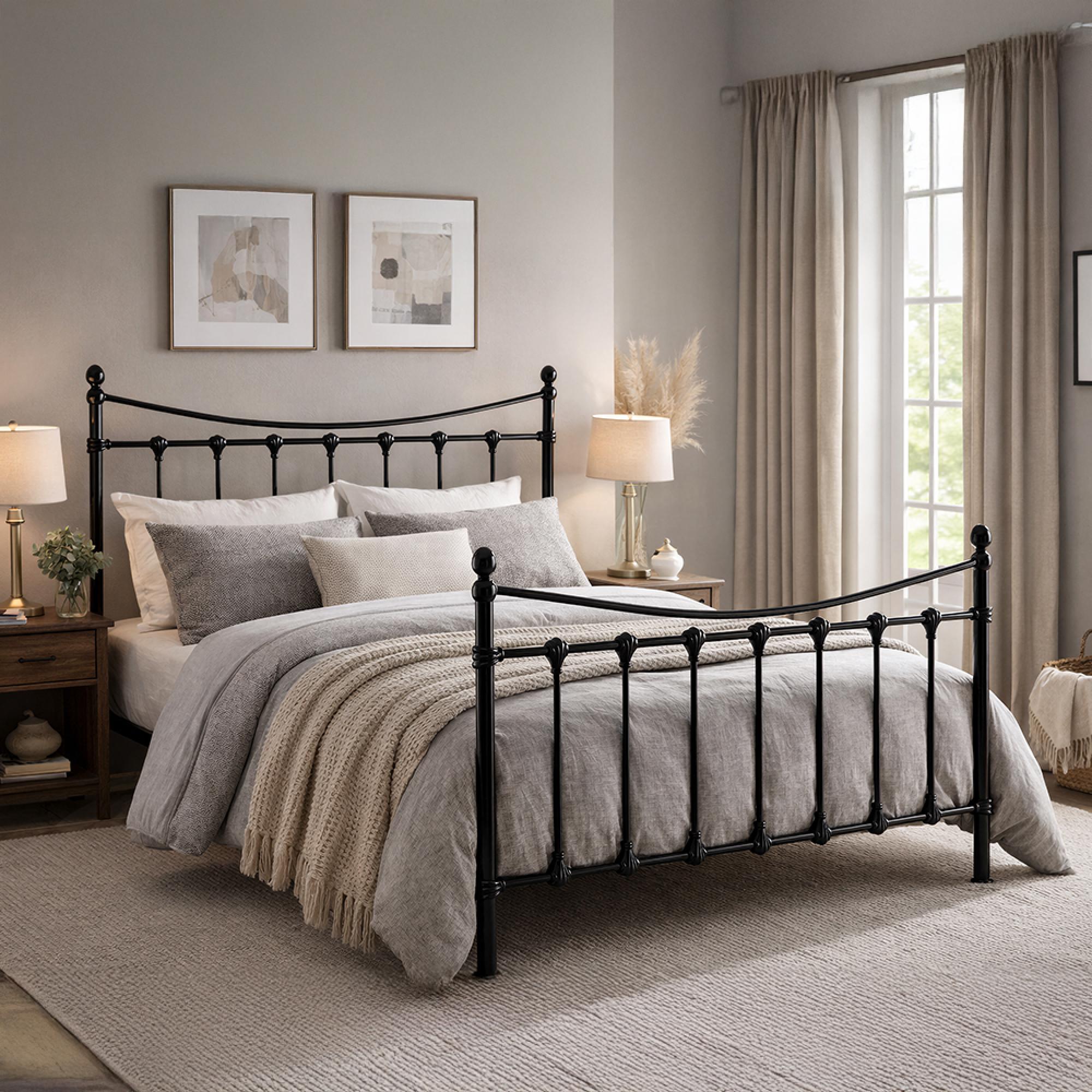 Florida Bed - Black Metal - Sizes Available