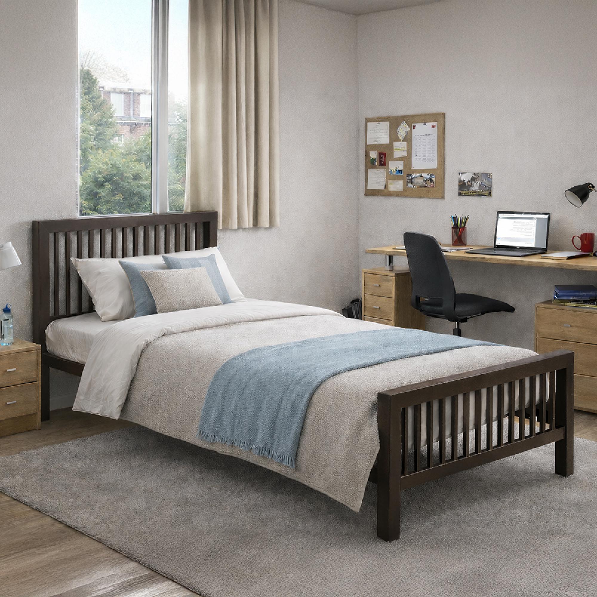 Meridian Bed - Charcoal Black Metal - Sizes Available