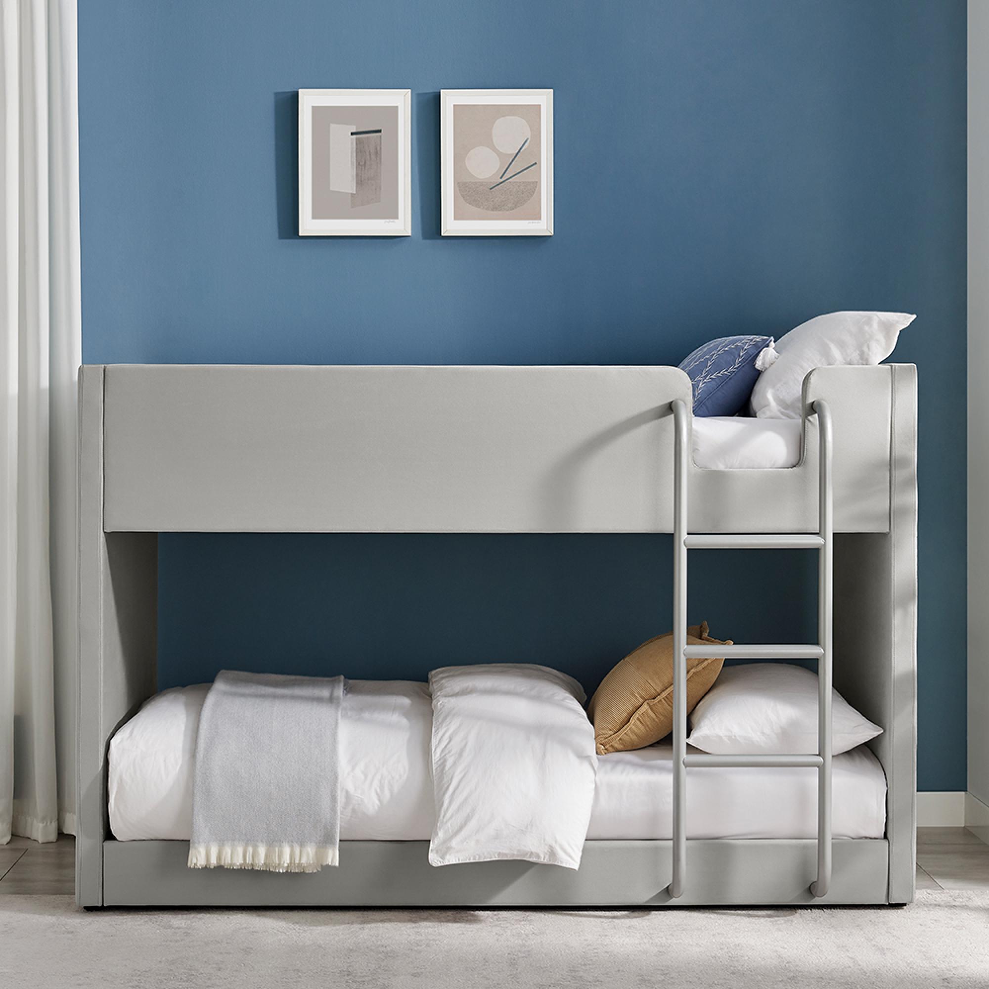 Ewin Bunk Bed - Grey Fabric