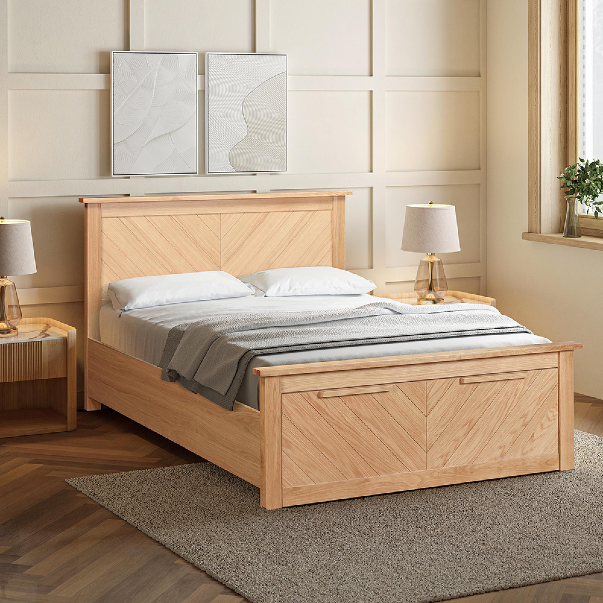 Kay Storage Bed - 2 Drawer - Oak - Sizes Available