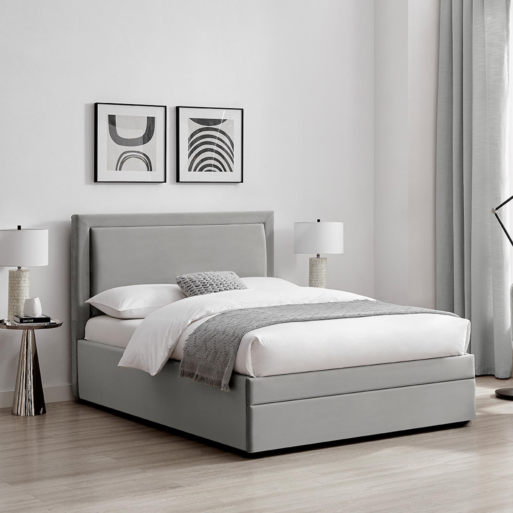 Lawson Storage Bed - 2 Drawer - Grey Fabric - Sizes Available