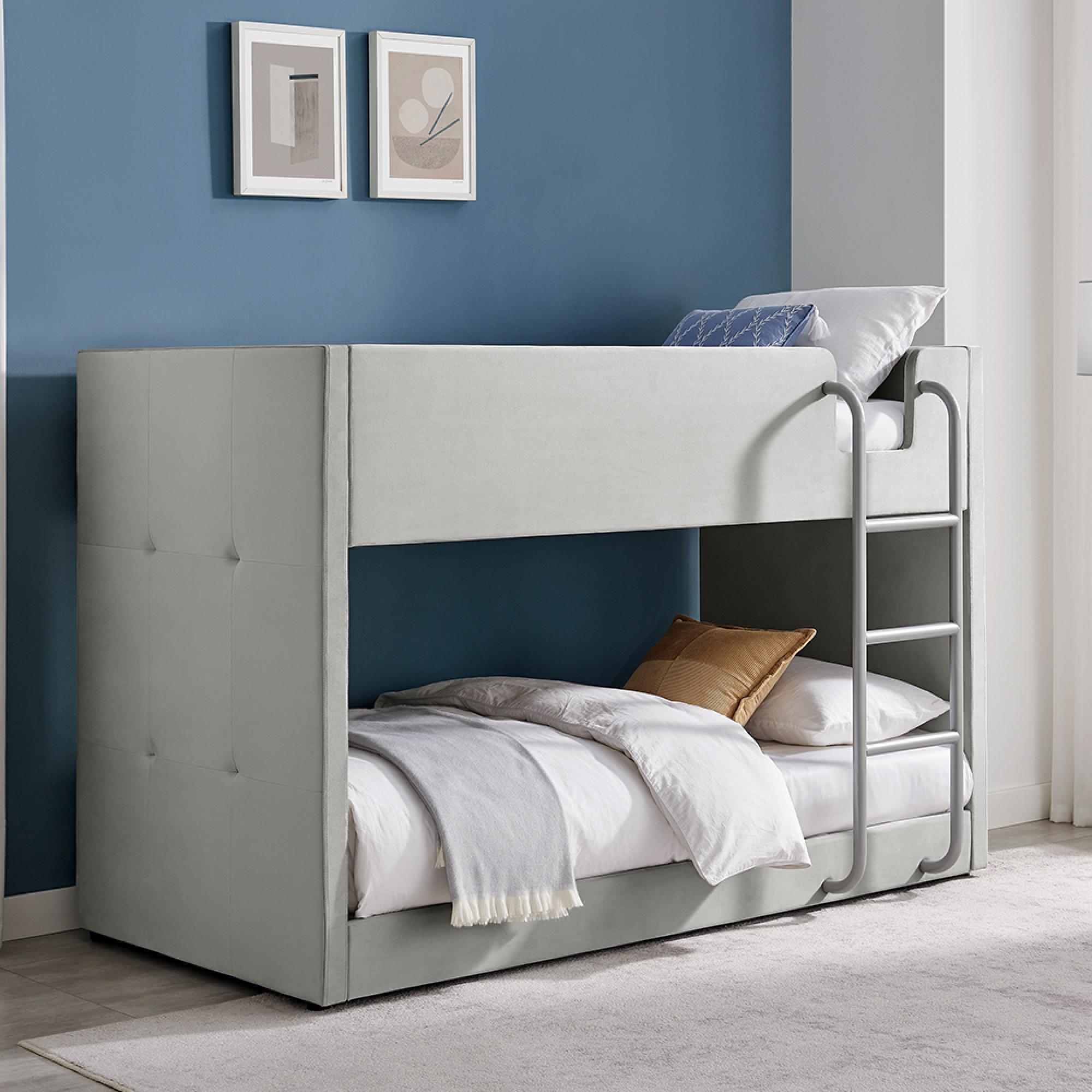 Ewin Bunk Bed - Grey Fabric