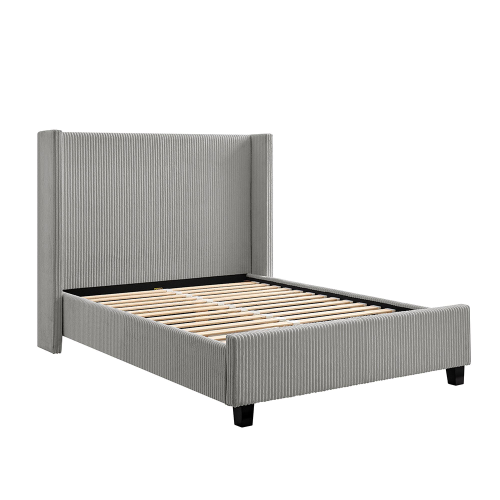 Gibson Bed - Grey Fabric - Sizes Available