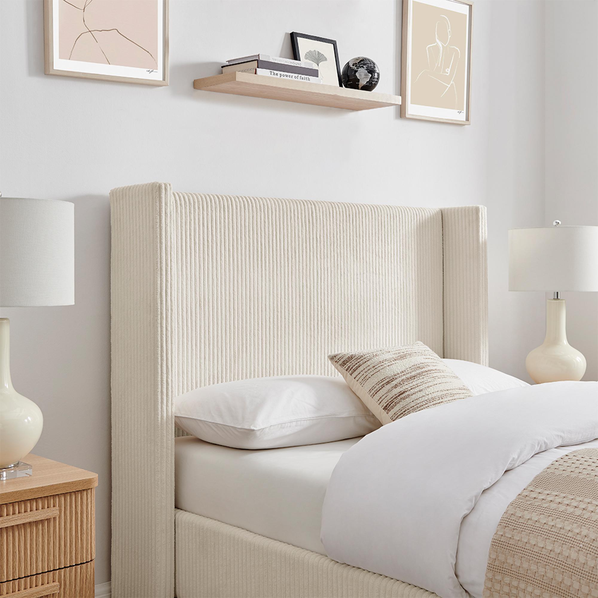 Gibson Bed - Natural Fabric - Sizes Available