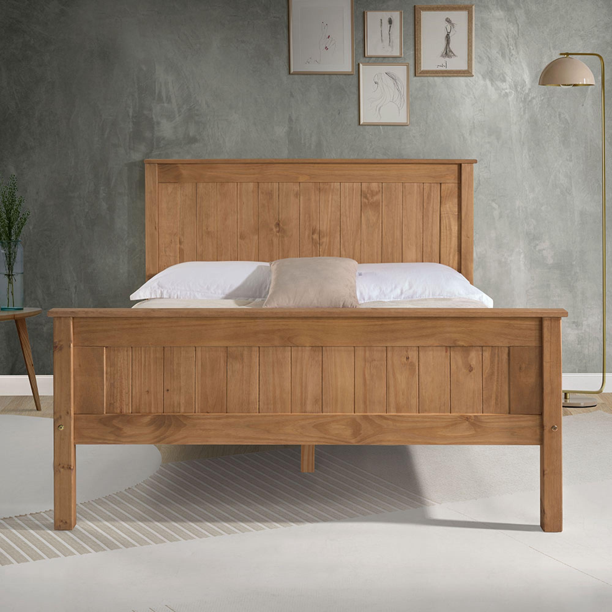 Travis Bed - Wooden - High Footend - Sizes Available