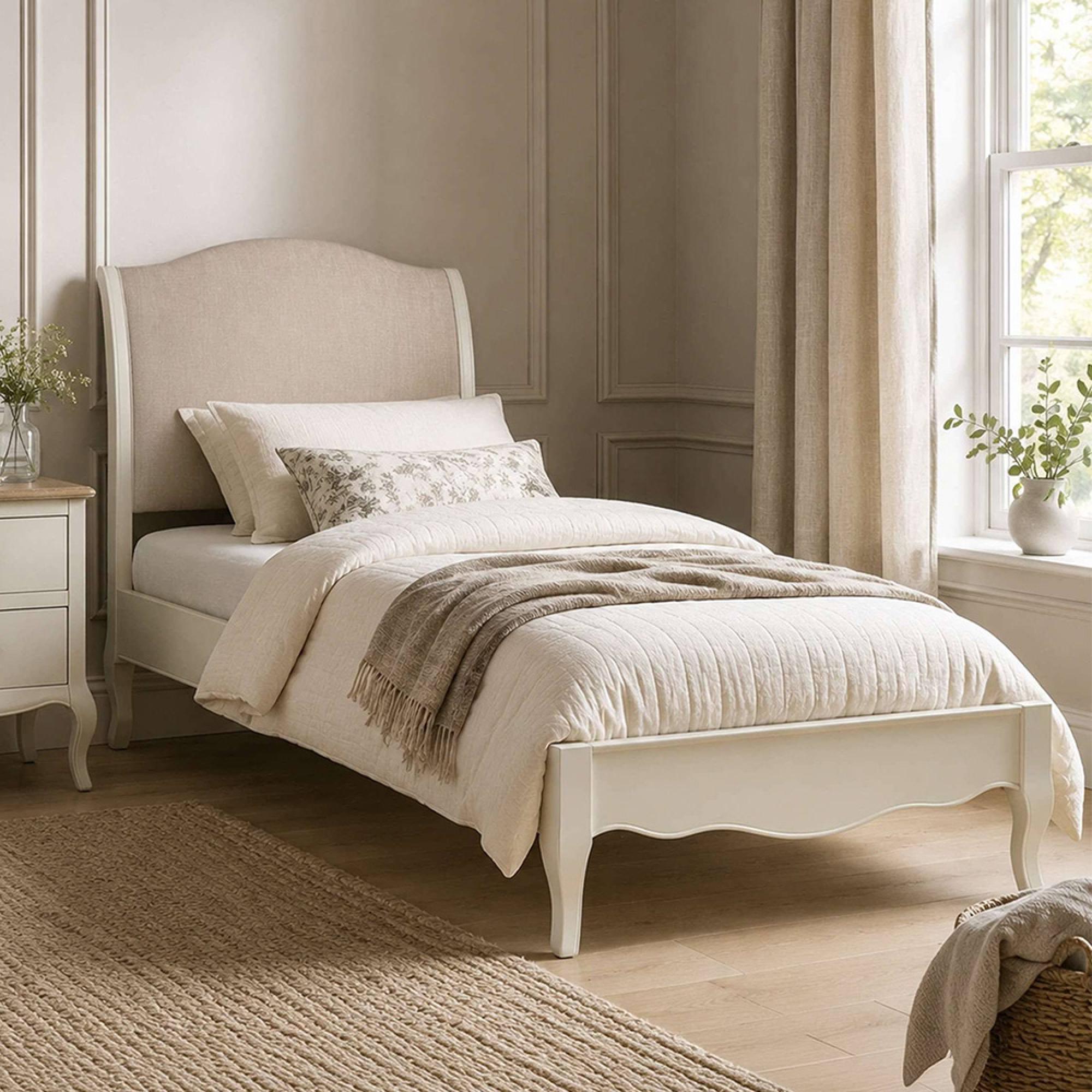 Camille Bed - French Style - Ivory - Sizes Available