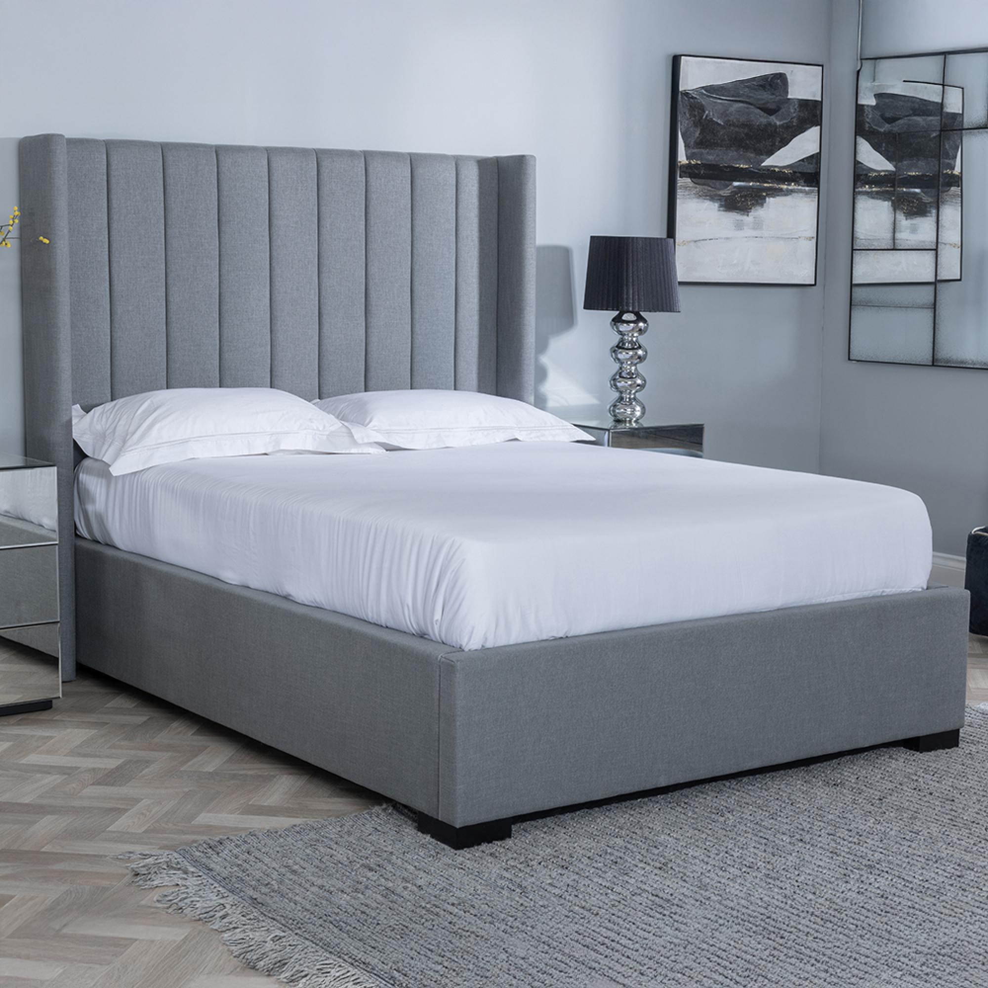 Annabelle Ottoman Storage Bed - Dark Grey Fabric - 5ft King Size