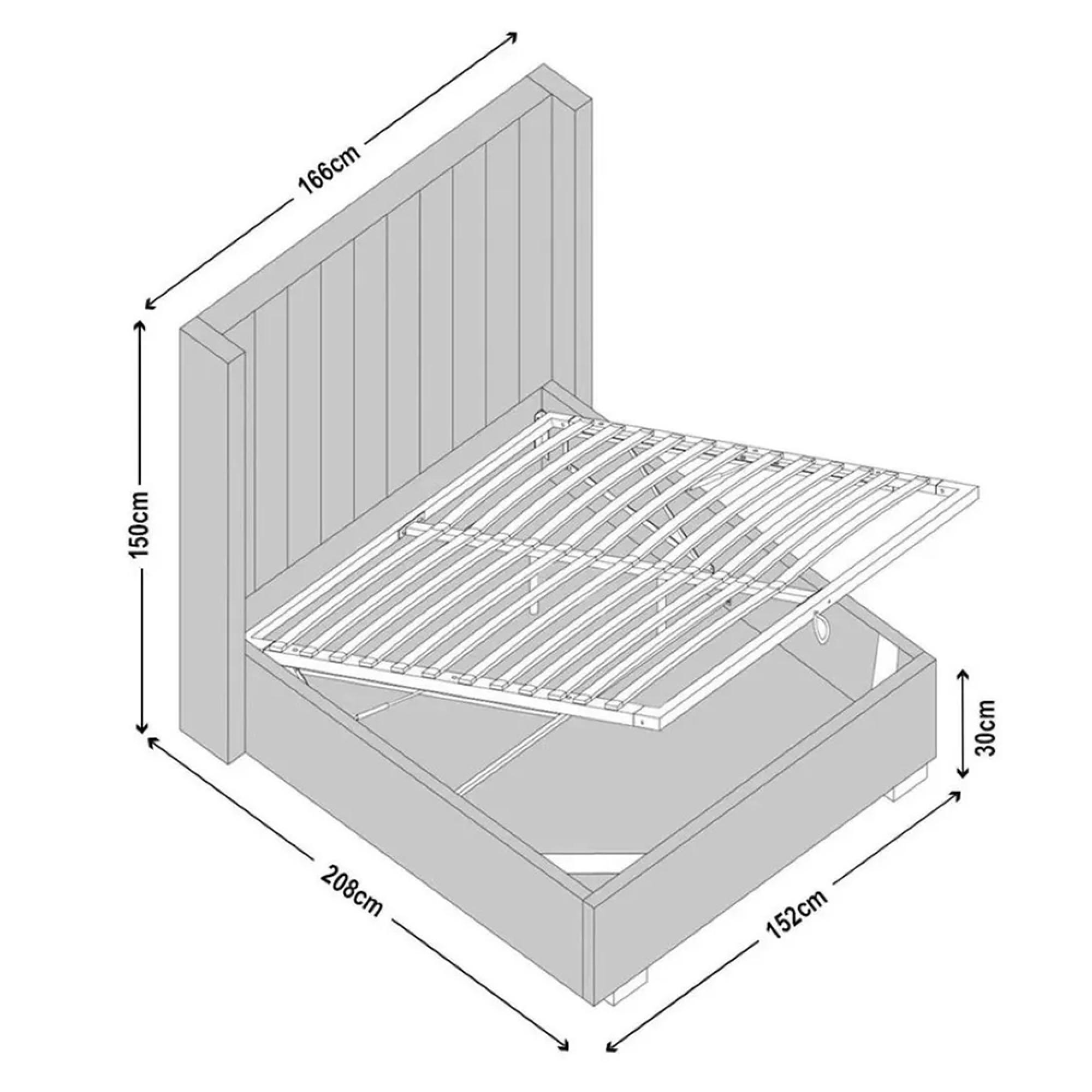 Annabelle Ottoman Storage Bed - Dark Grey Fabric - 5ft King Size