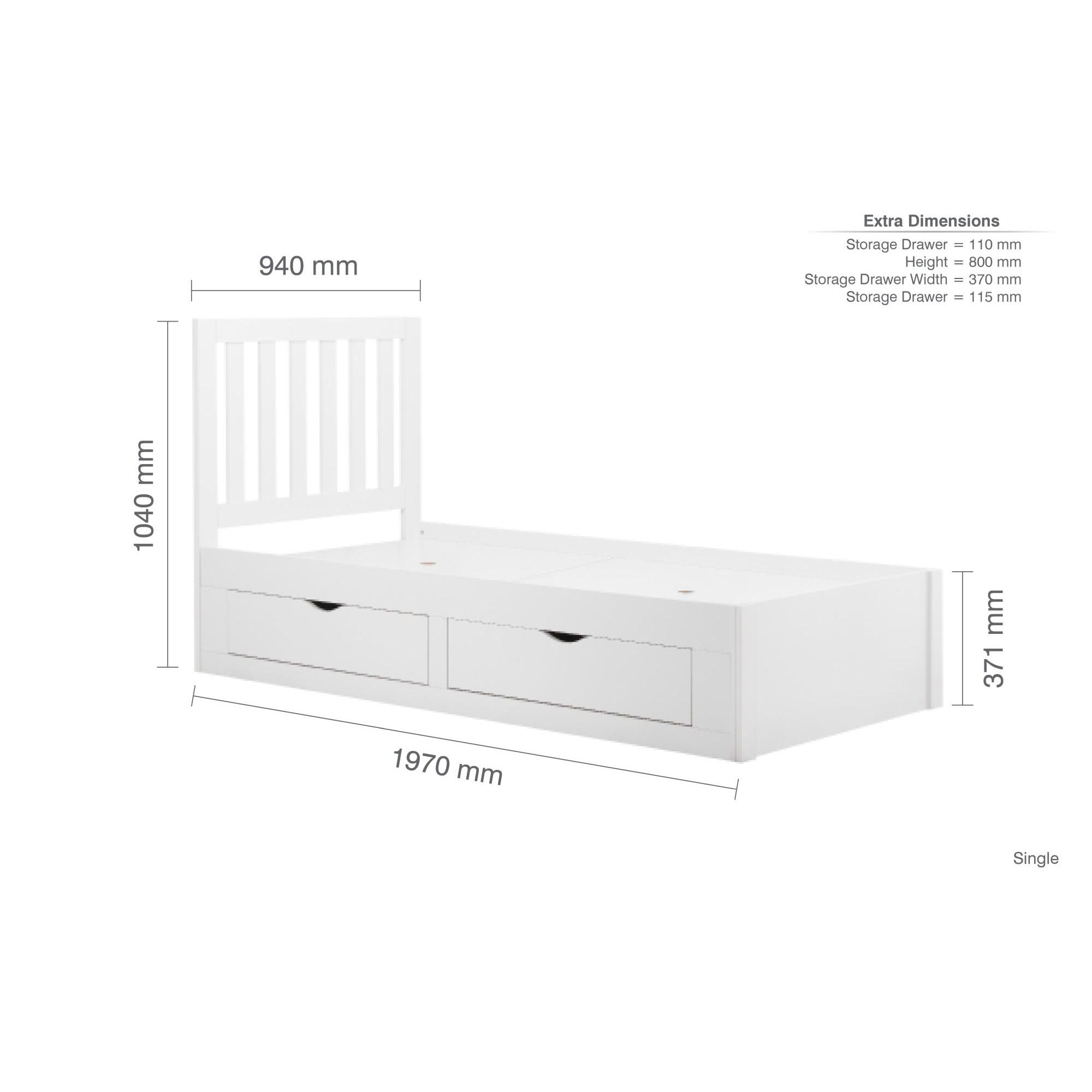Appleby Kids Slatted Bed - White
