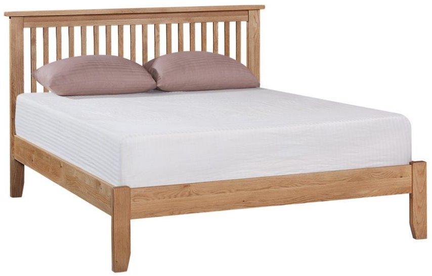Appleby Petite Oak Bed Frame, Low Foot End with Slatted Headboard