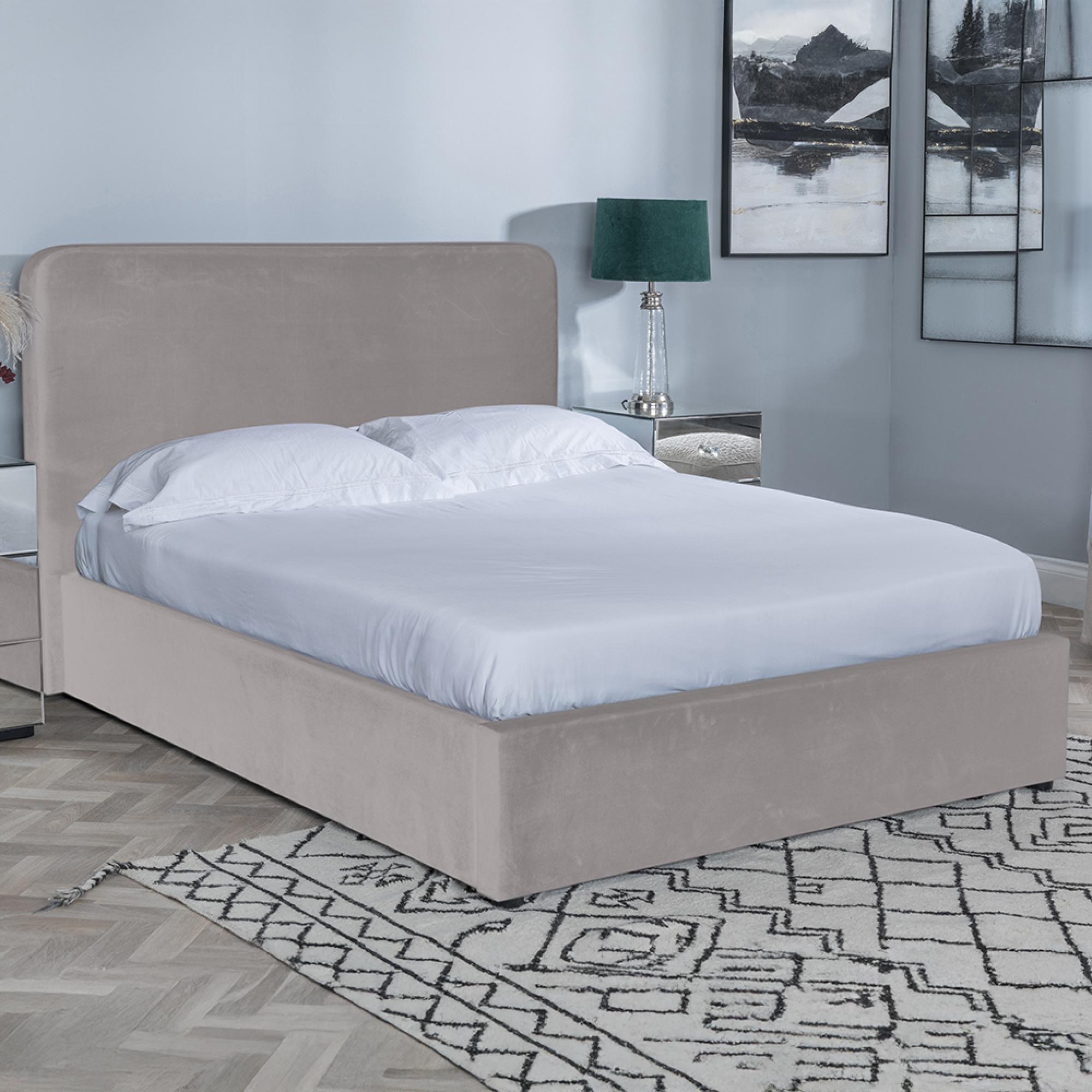 Ashby Bed - Beige Fabric - 5ft King Size