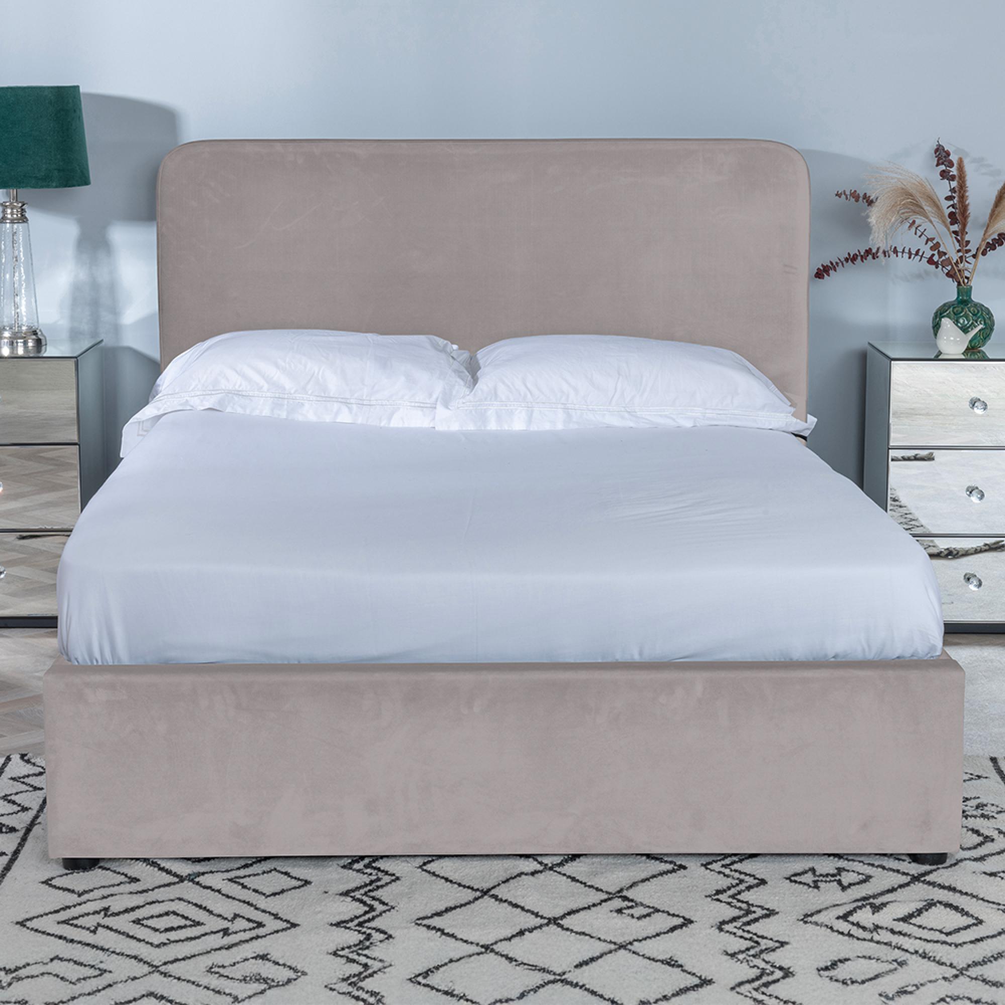 Ashby Bed - Beige Fabric - 5ft King Size