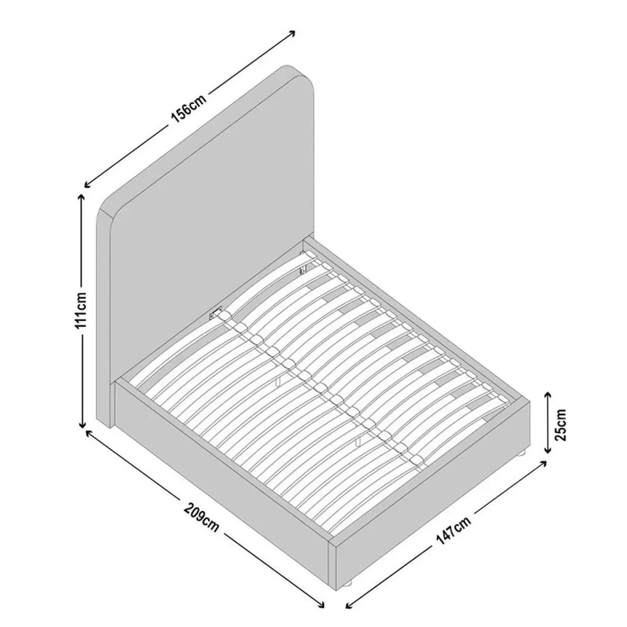 Ashby Bed - Beige Fabric - 5ft King Size