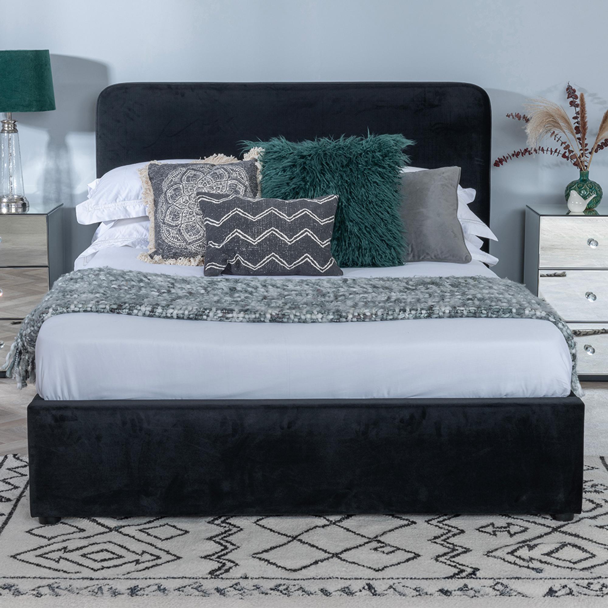 Ashby Bed - Black Fabric - 4ft 6in Double
