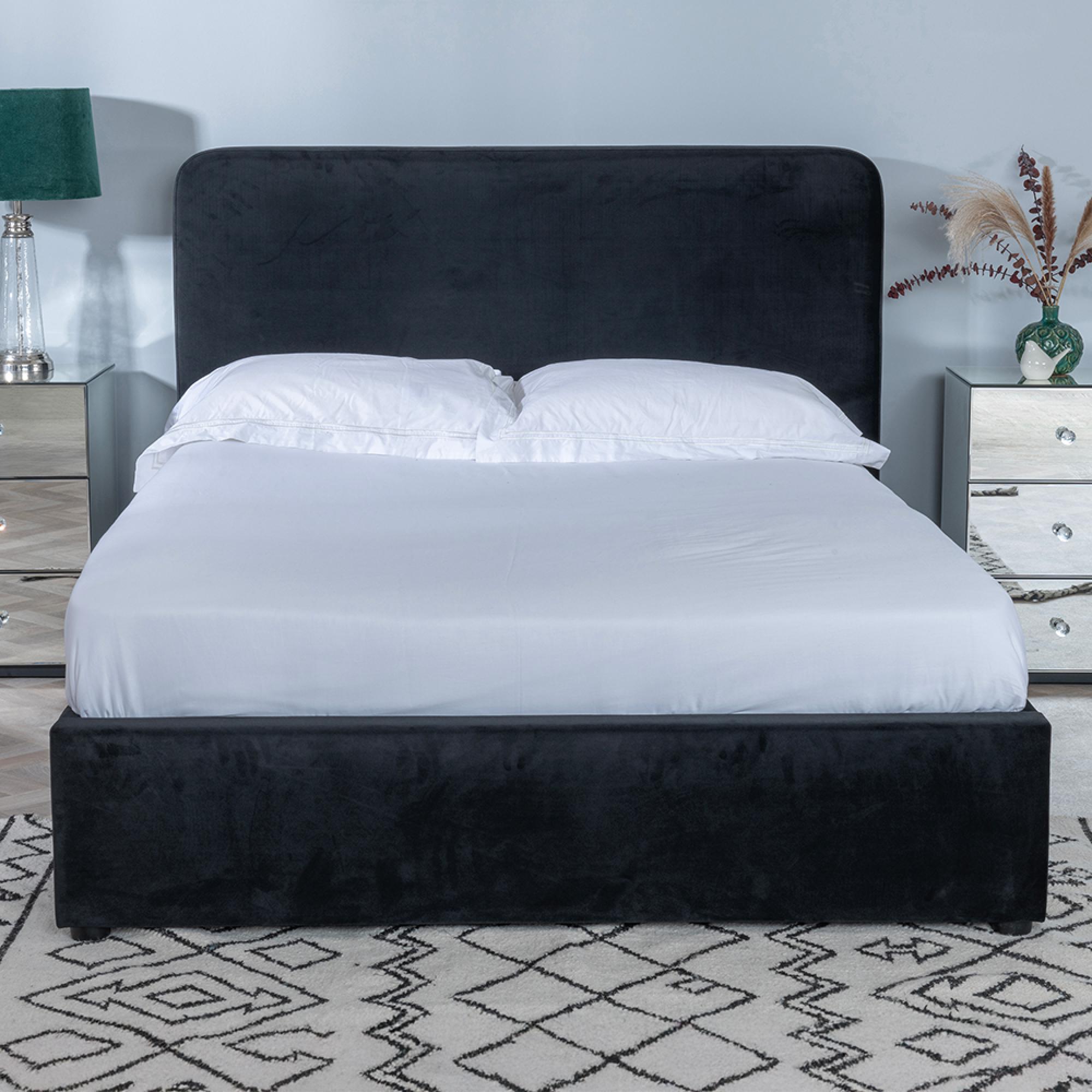 Ashby Bed - Black Fabric - 4ft 6in Double
