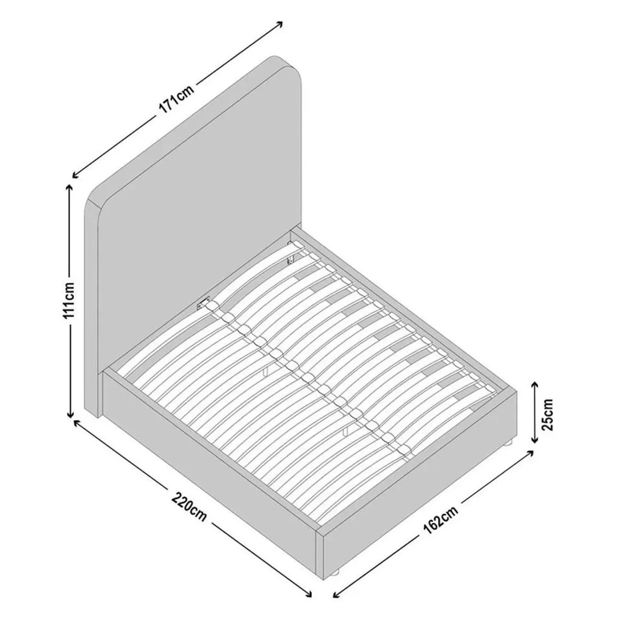 Ashby Bed - Black Fabric - 4ft 6in Double