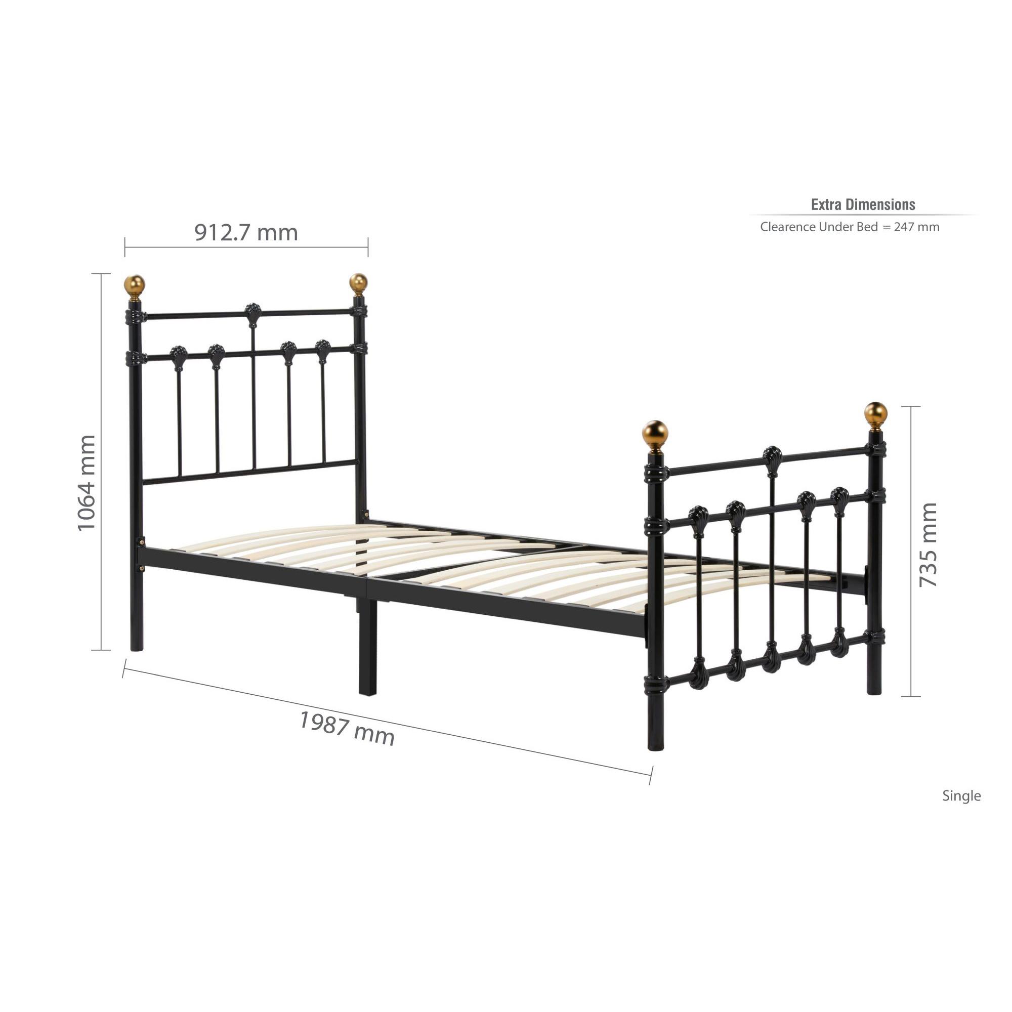 Atlas Bed Frame - Black Metal - Sizes Available