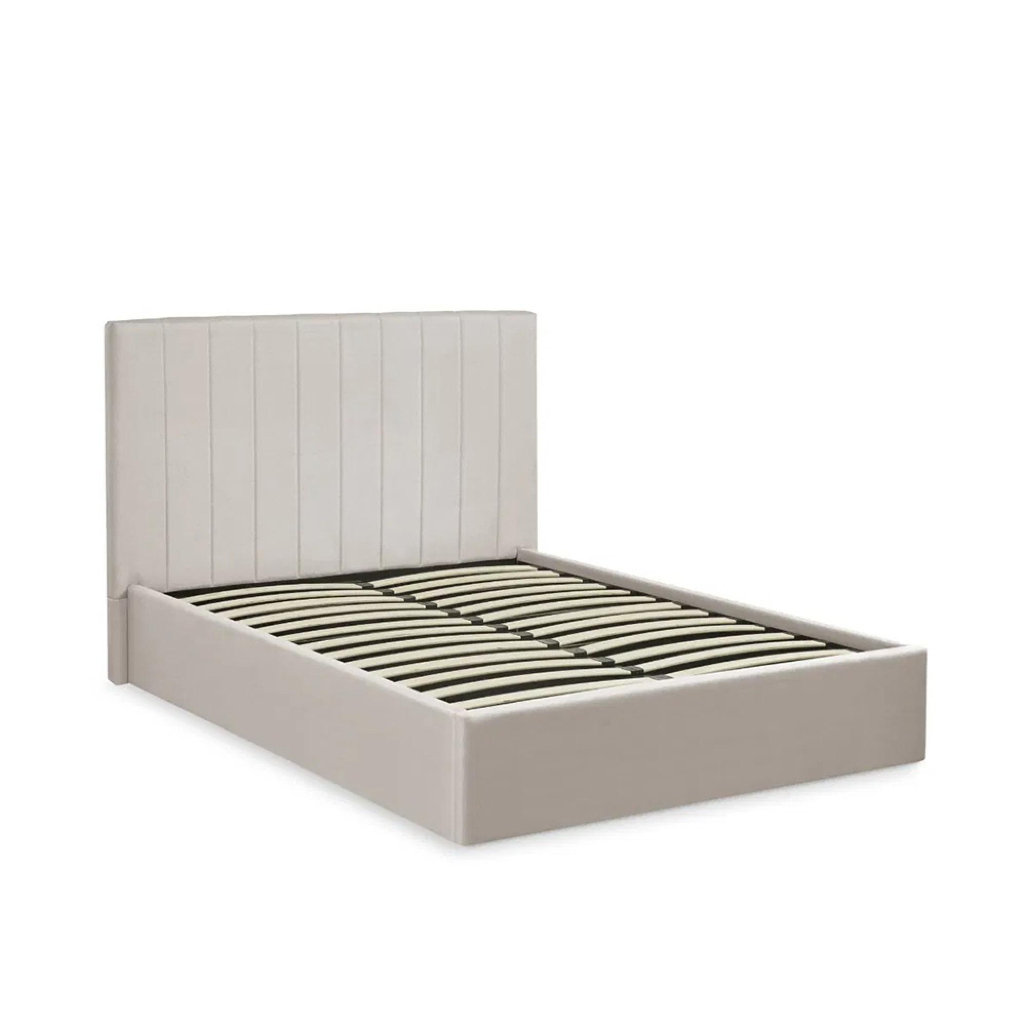 Aylen Ottoman Storage Bed - Oatmeal Linen Fabric - Sizes Available