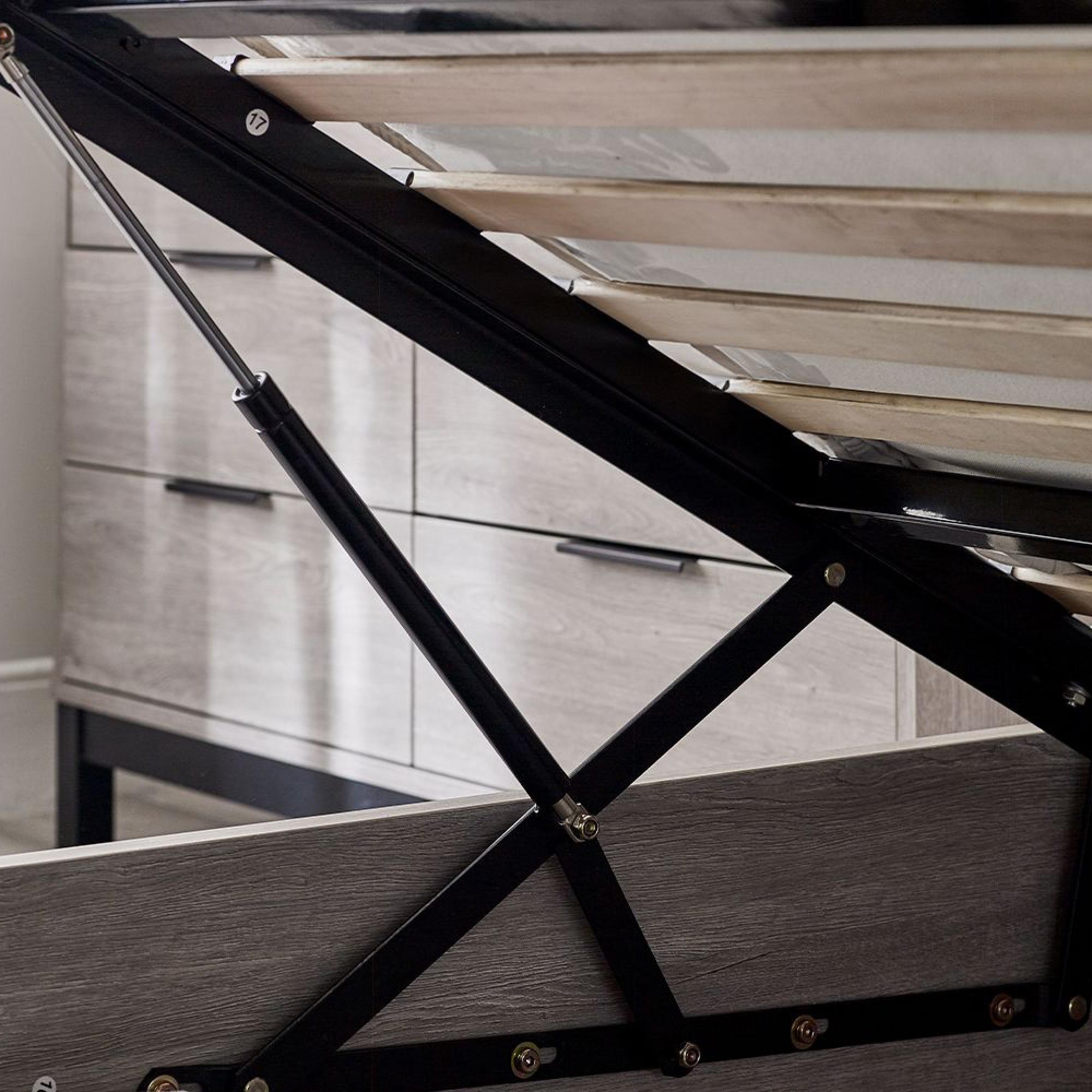 Bali Grey Oak Ottoman Storage Bed - Sizes Available