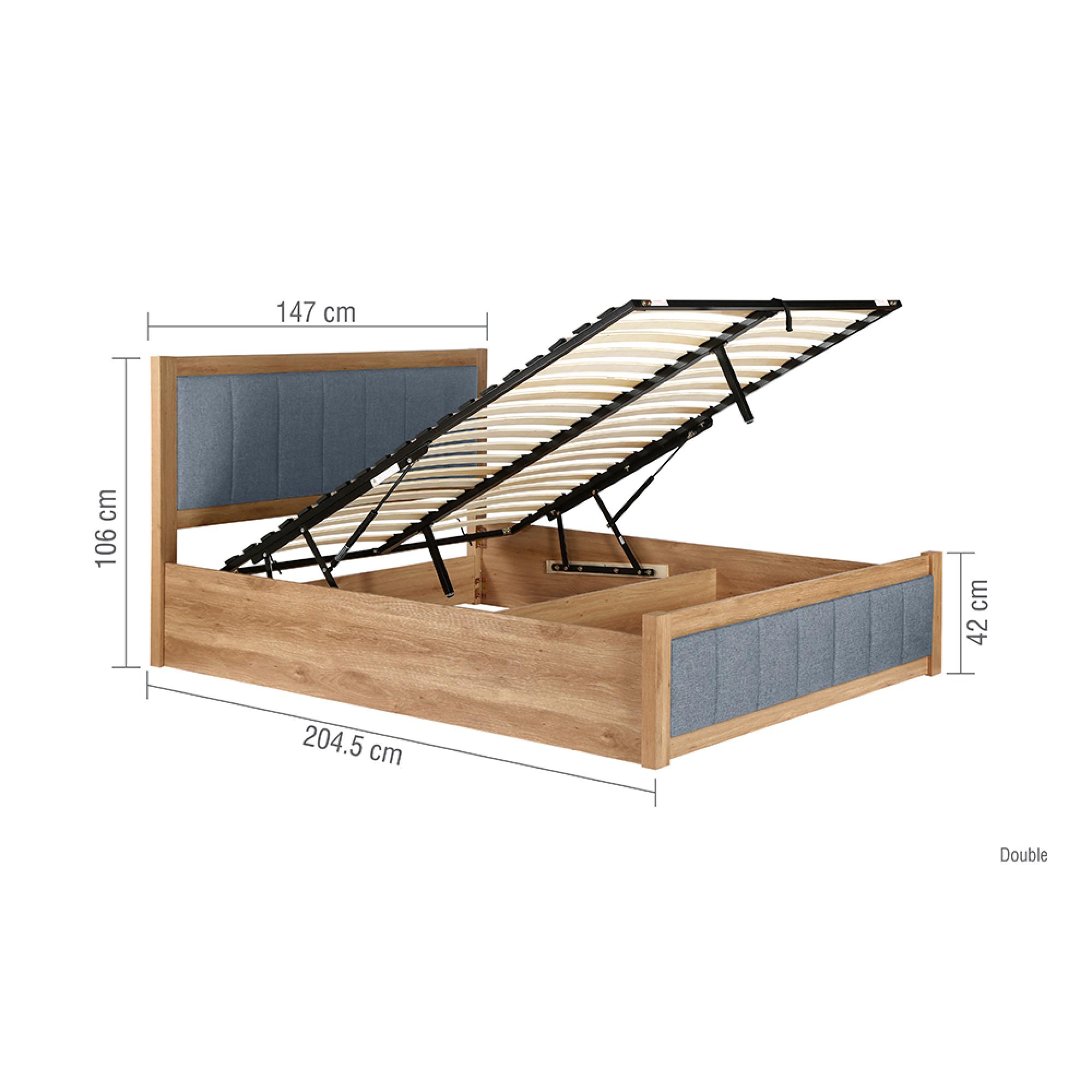 Belmont Ottoman Storage Bed - Grey and Oak - Sizes Available