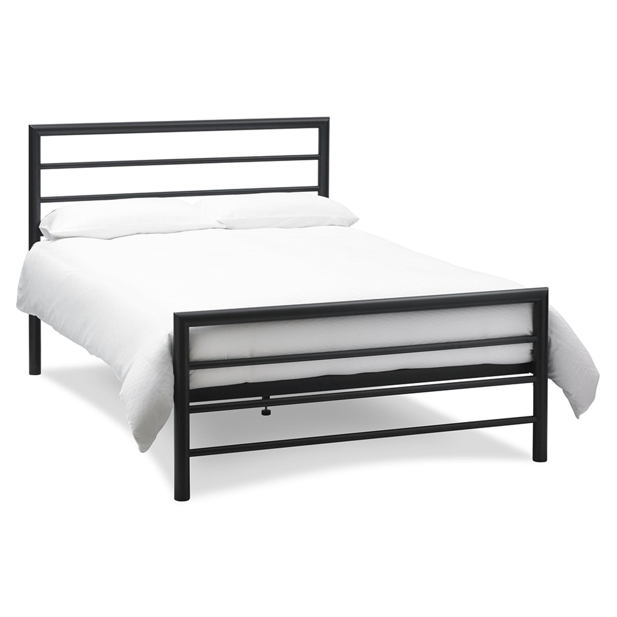 Urban Matt Black Metal Bedstead - 4ft Small Double