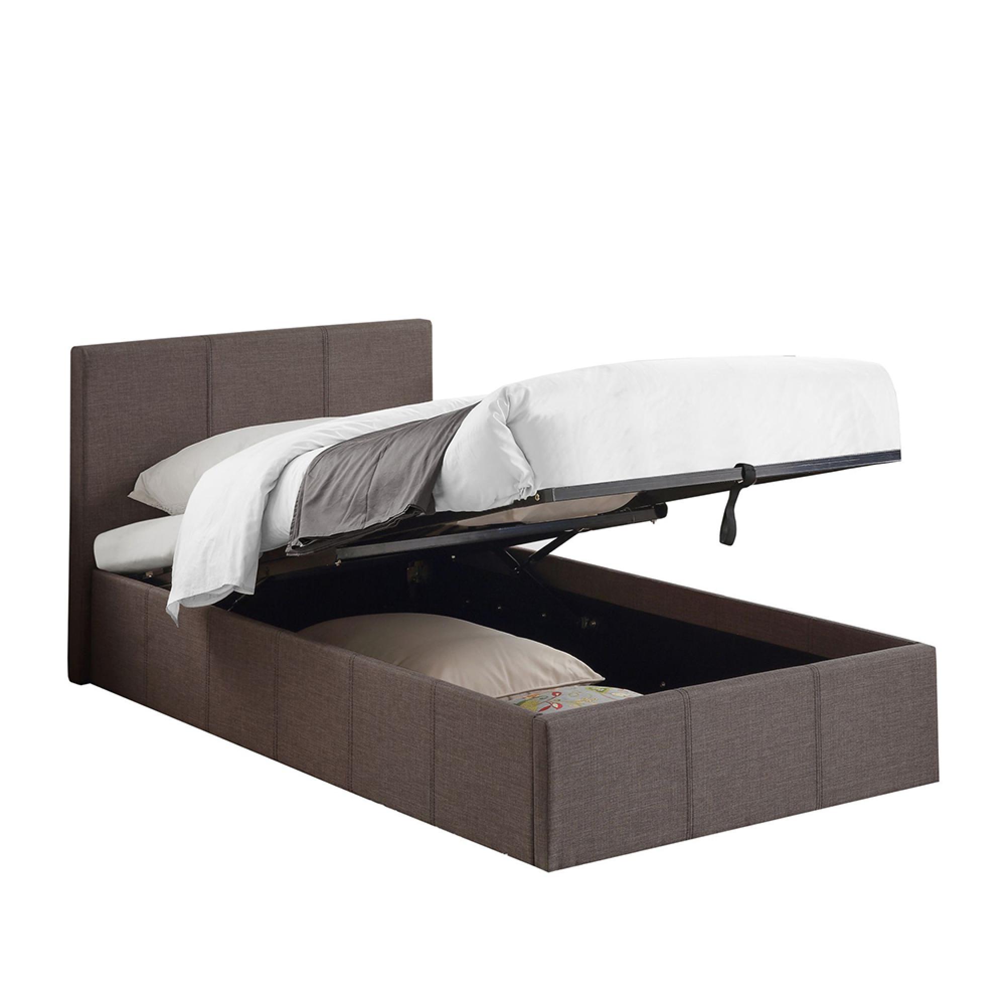 Berlin Ottoman Storage Bed - Grey Fabric - Sizes Available