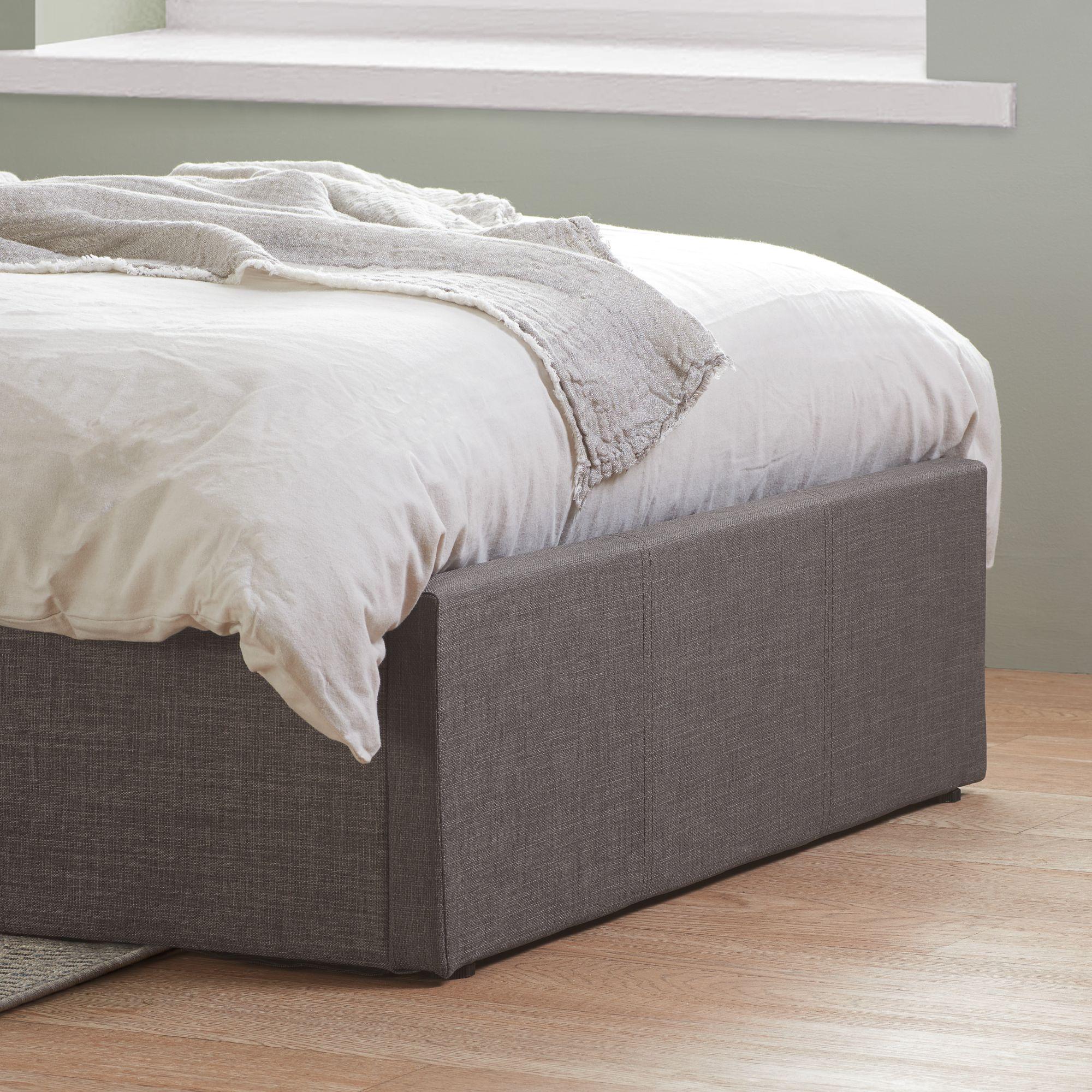 Berlin Ottoman Storage Bed - Grey Fabric - Sizes Available