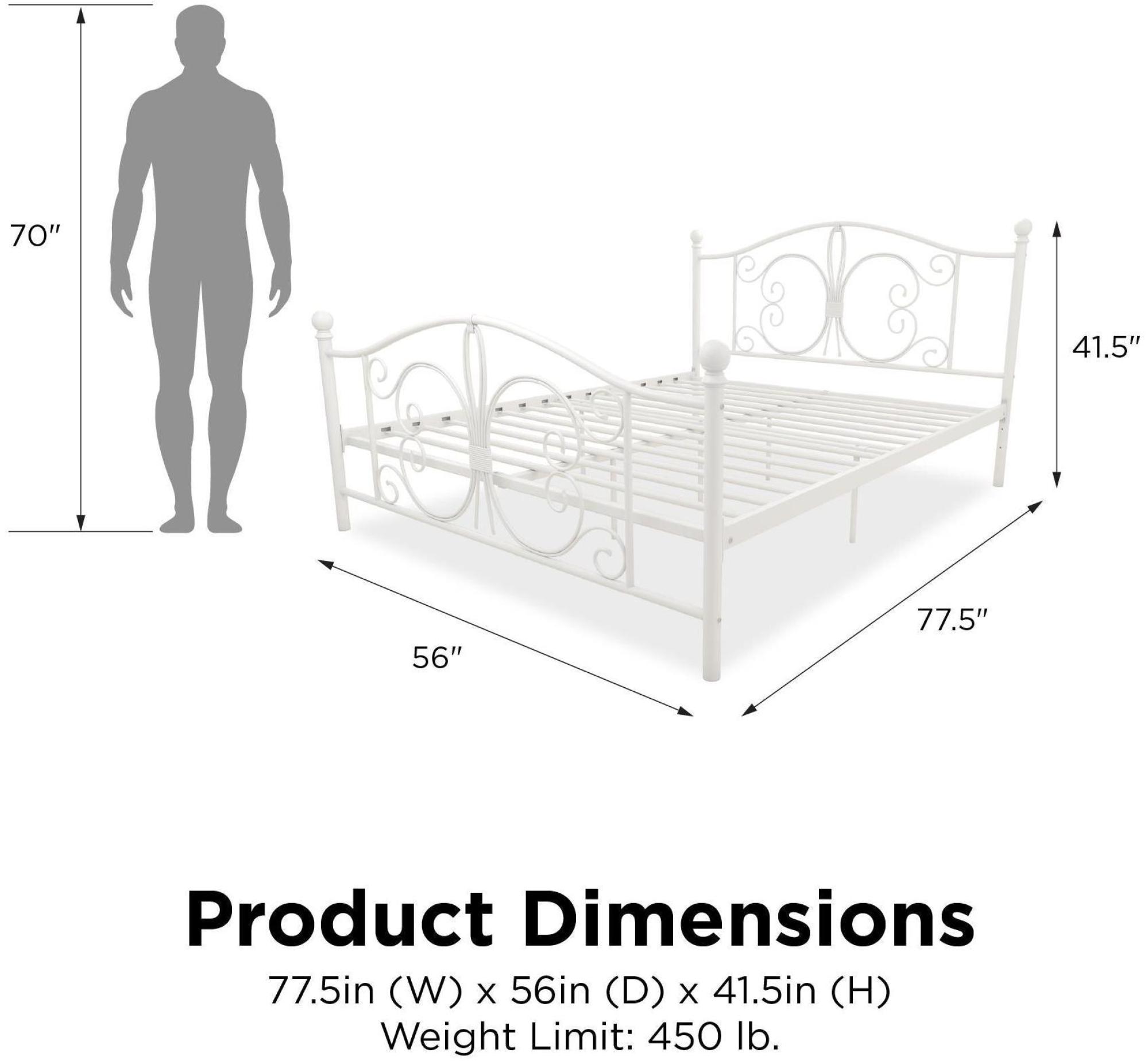 Bombay Metal Bed - White - Sizes Available - 3246198UK